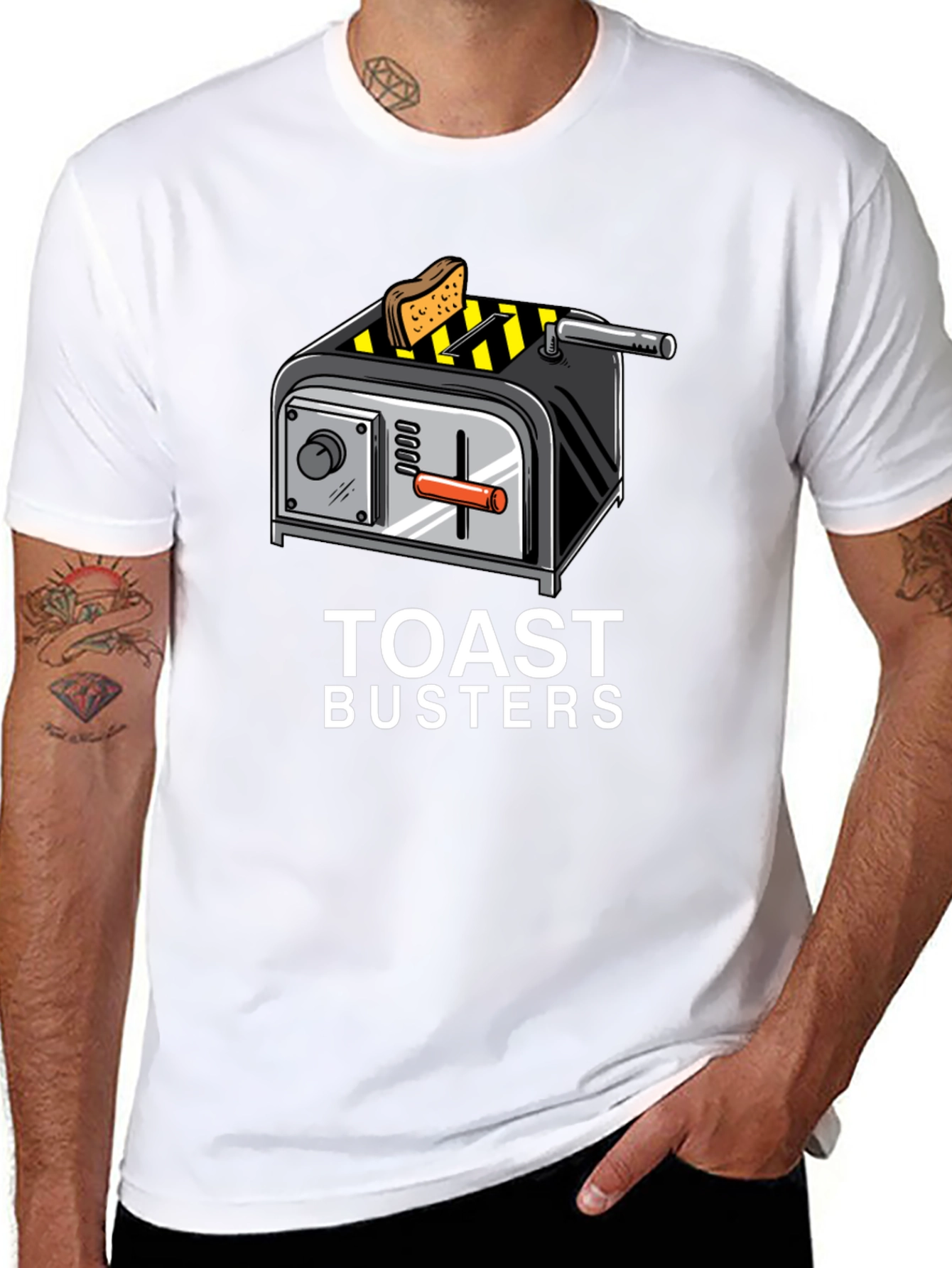 Black Toast Busters Graphic Tee - Funny Breakfast Shirt view 8