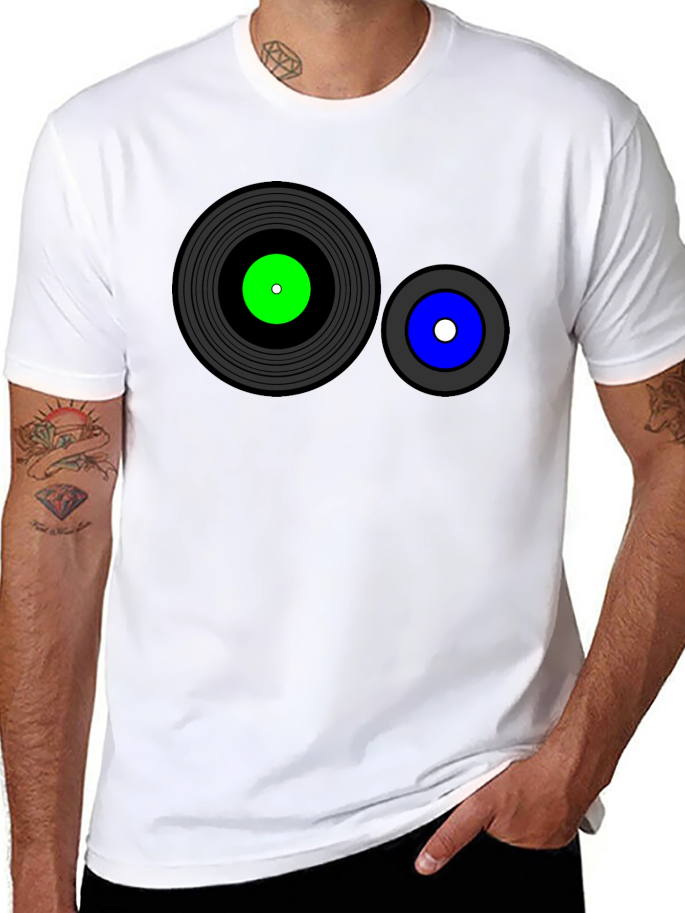 Black Retro Record Graphic T-Shirt - Black view 8