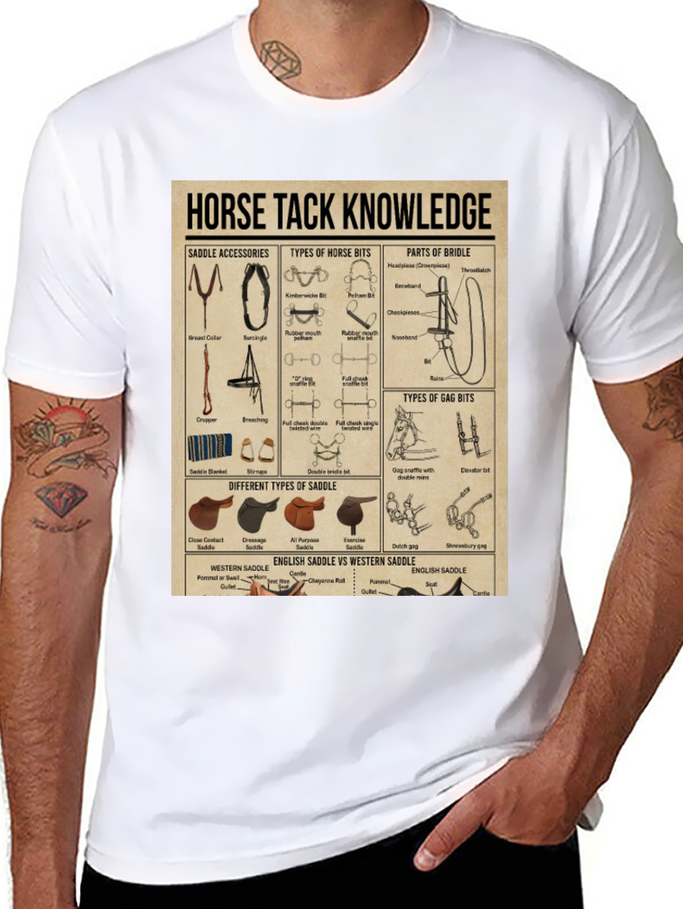 Black Horse Tack Knowledge Graphic T-Shirt view 8