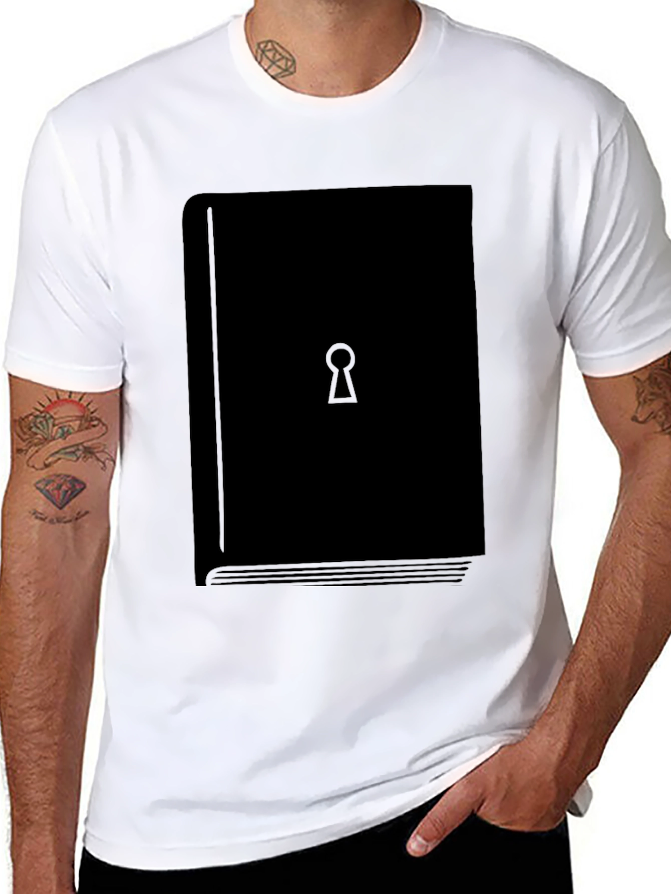 Black Mystery Book T-Shirt - Unlock Your Style! view 8