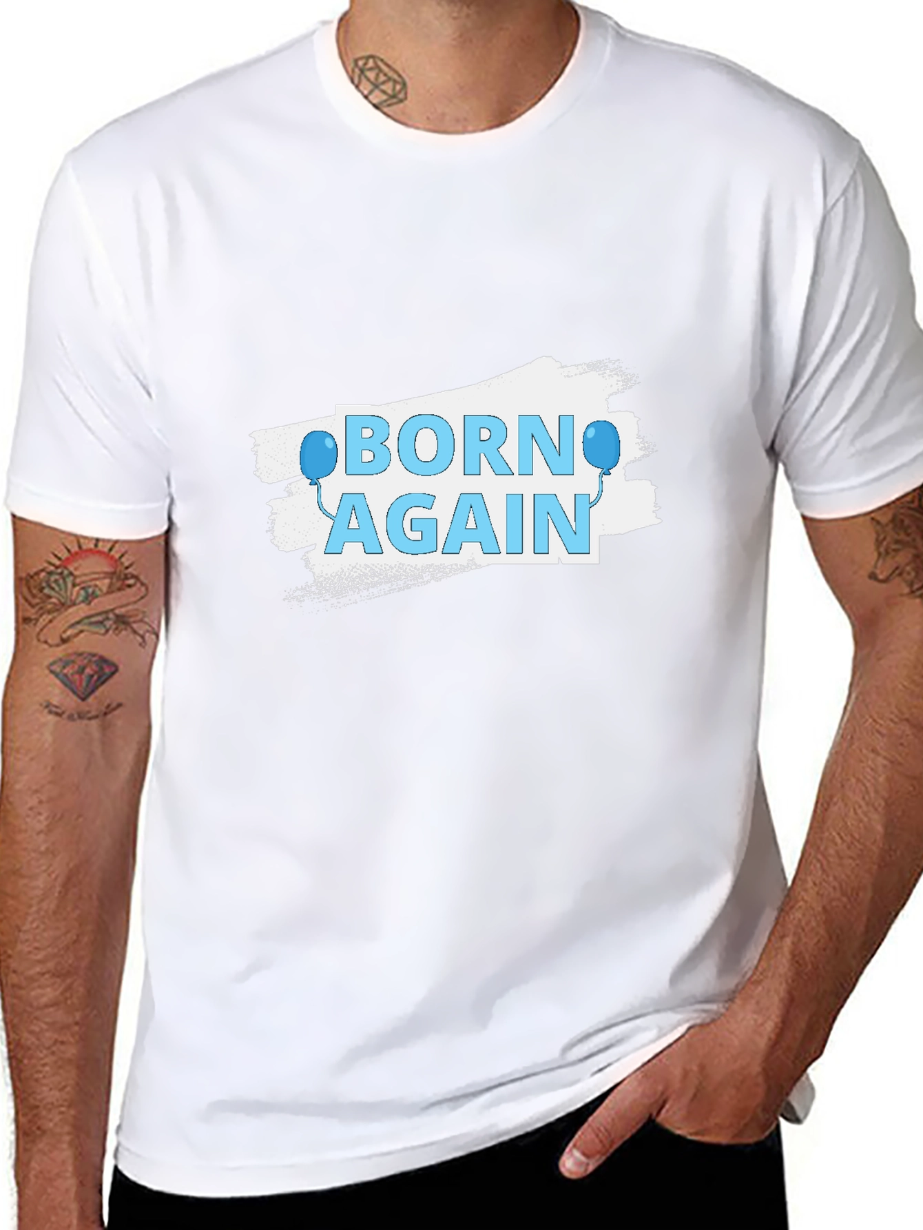 Black Born Again Graphic Tee - Stylish Christian Apparel view 8