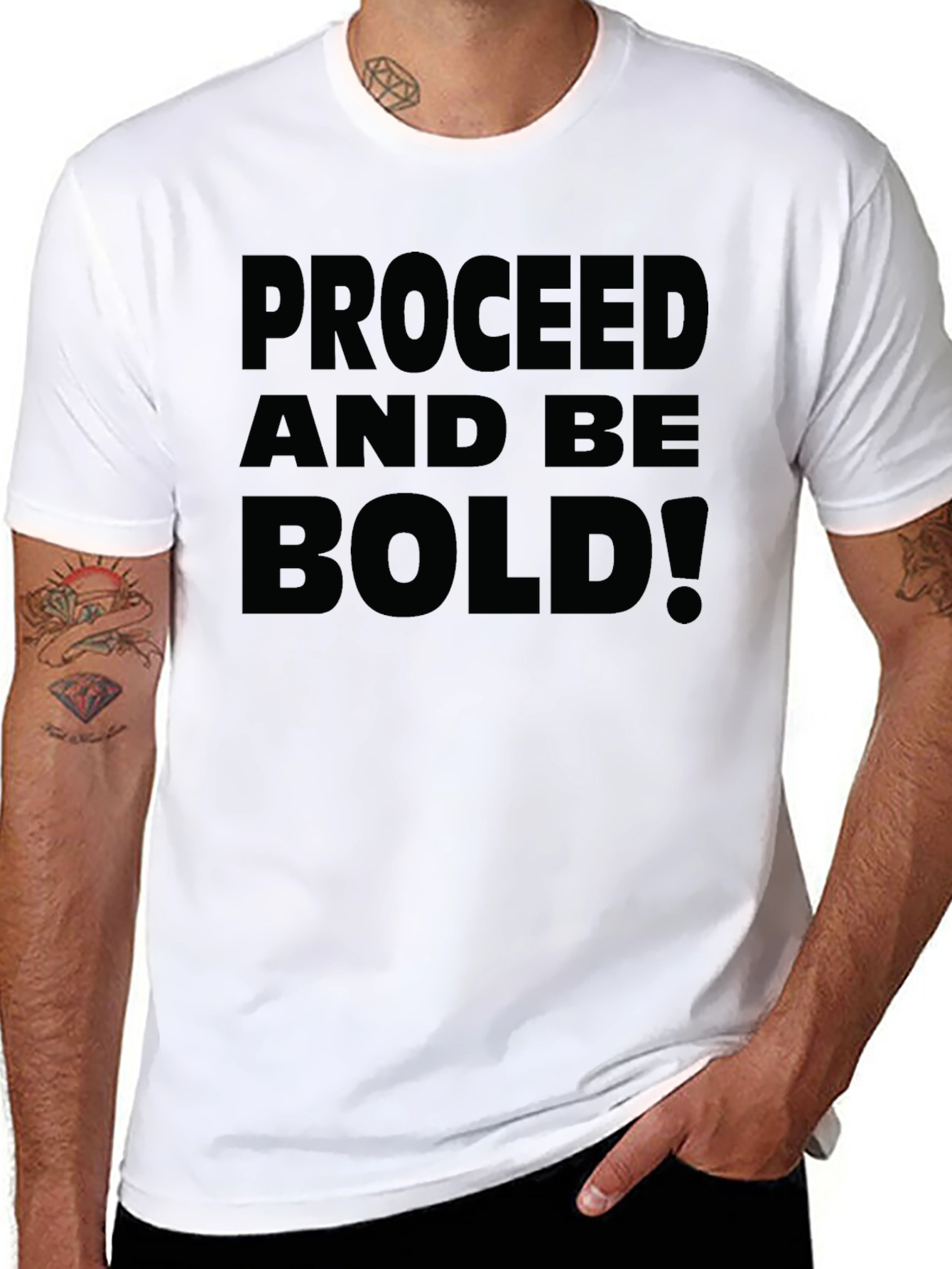 Black Proceed and Be Bold! Graphic Tee - Black view 8