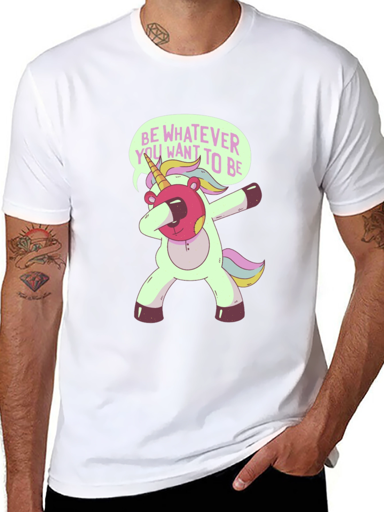 Black Unicorn Dabbing T-Shirt - Be Whatever You Want! view 8