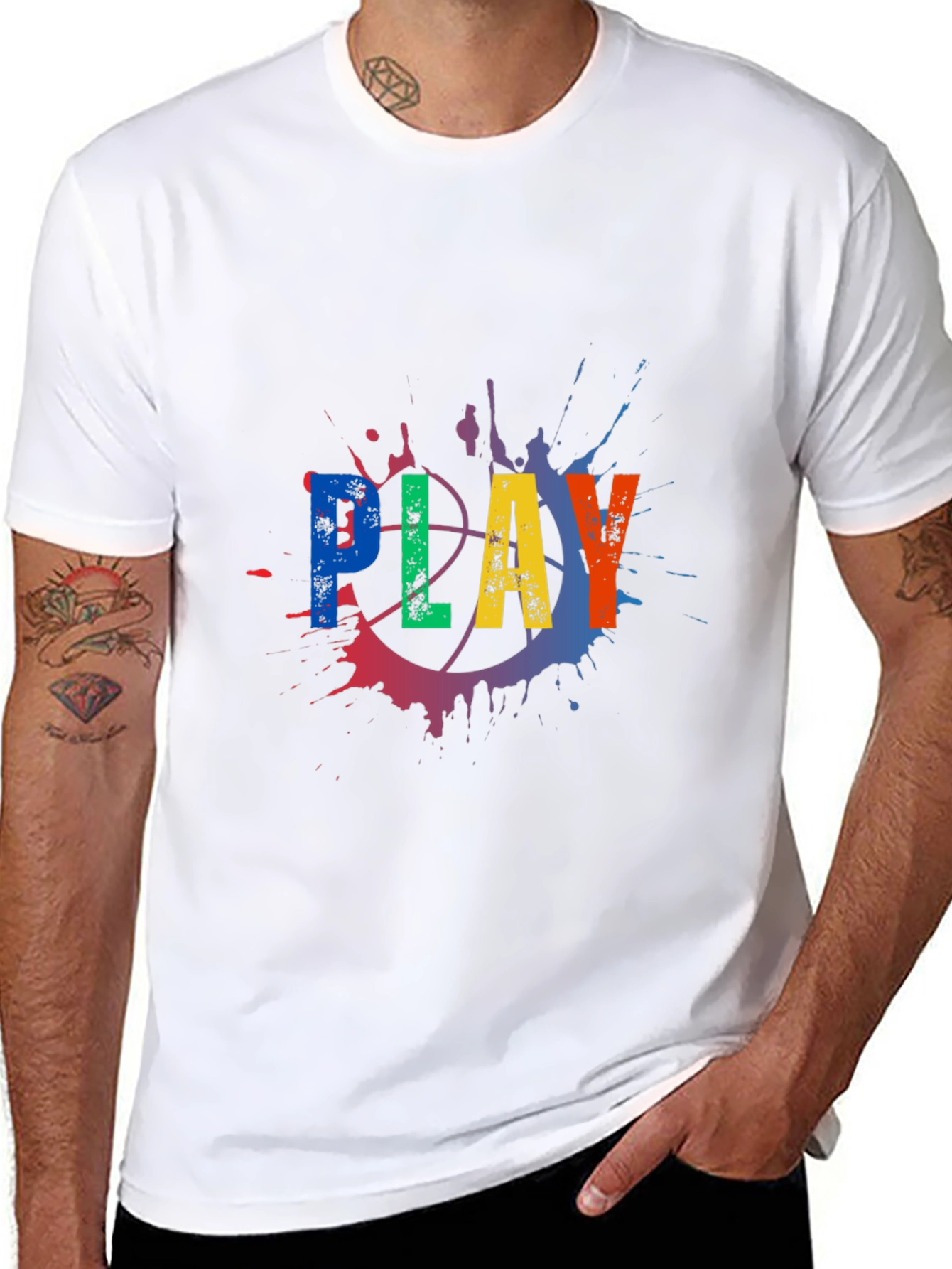 Black Play Basketball Graphic Tee - Men's Black T-Shirt view 8