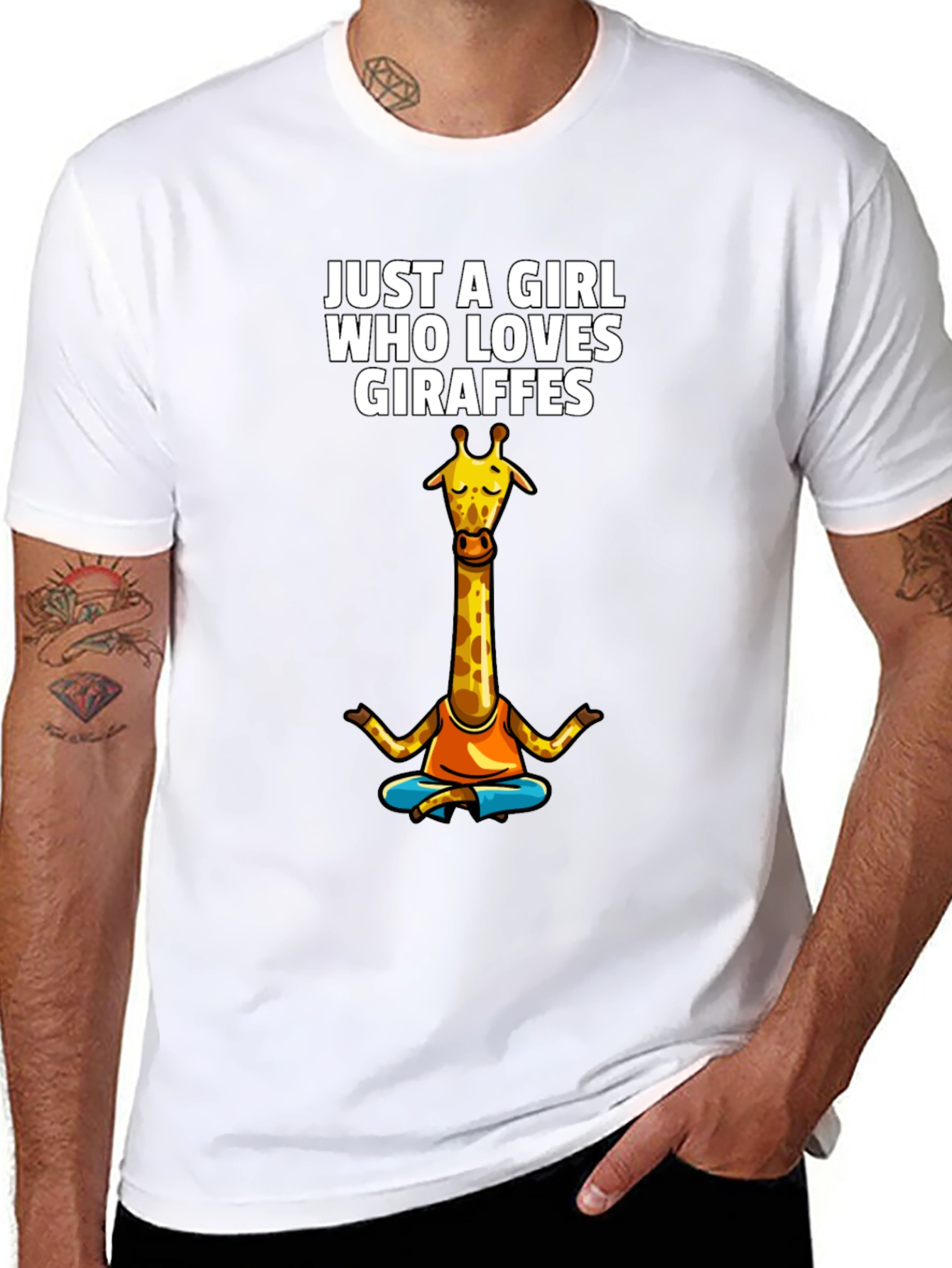 Black Giraffe Lover Women's T-Shirt - Yoga Design view 8
