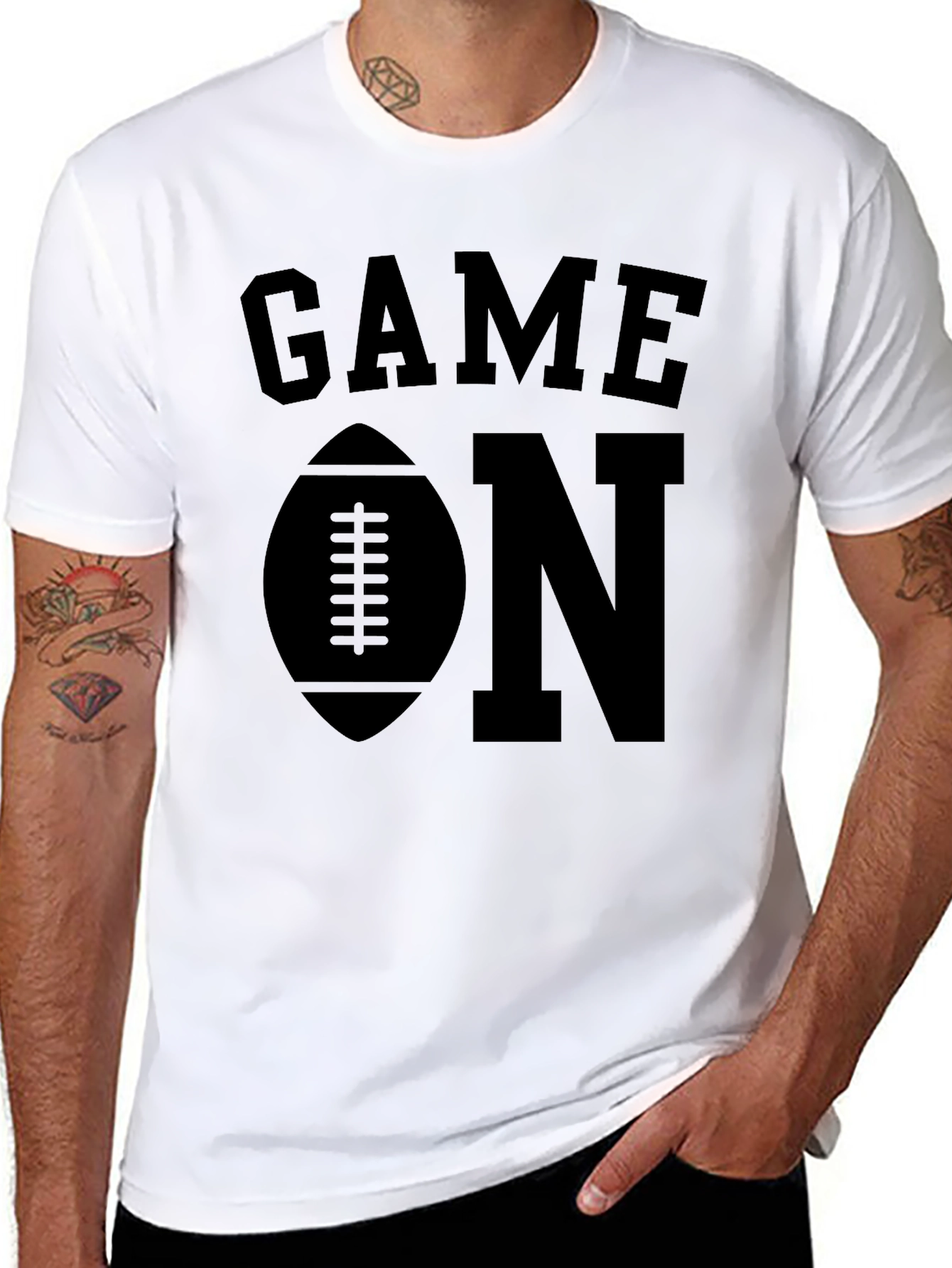 Black Game On Football T-Shirt view 8