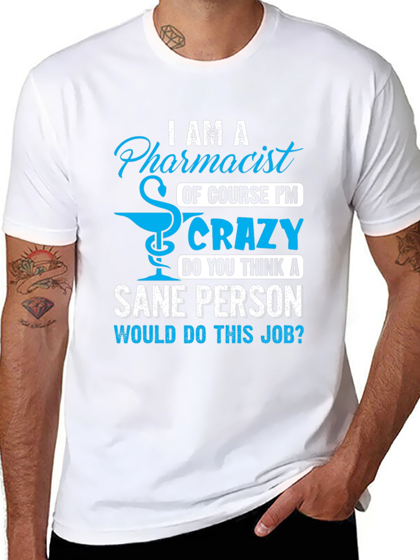 Black Pharmacist Crazy Job T-Shirt view 8