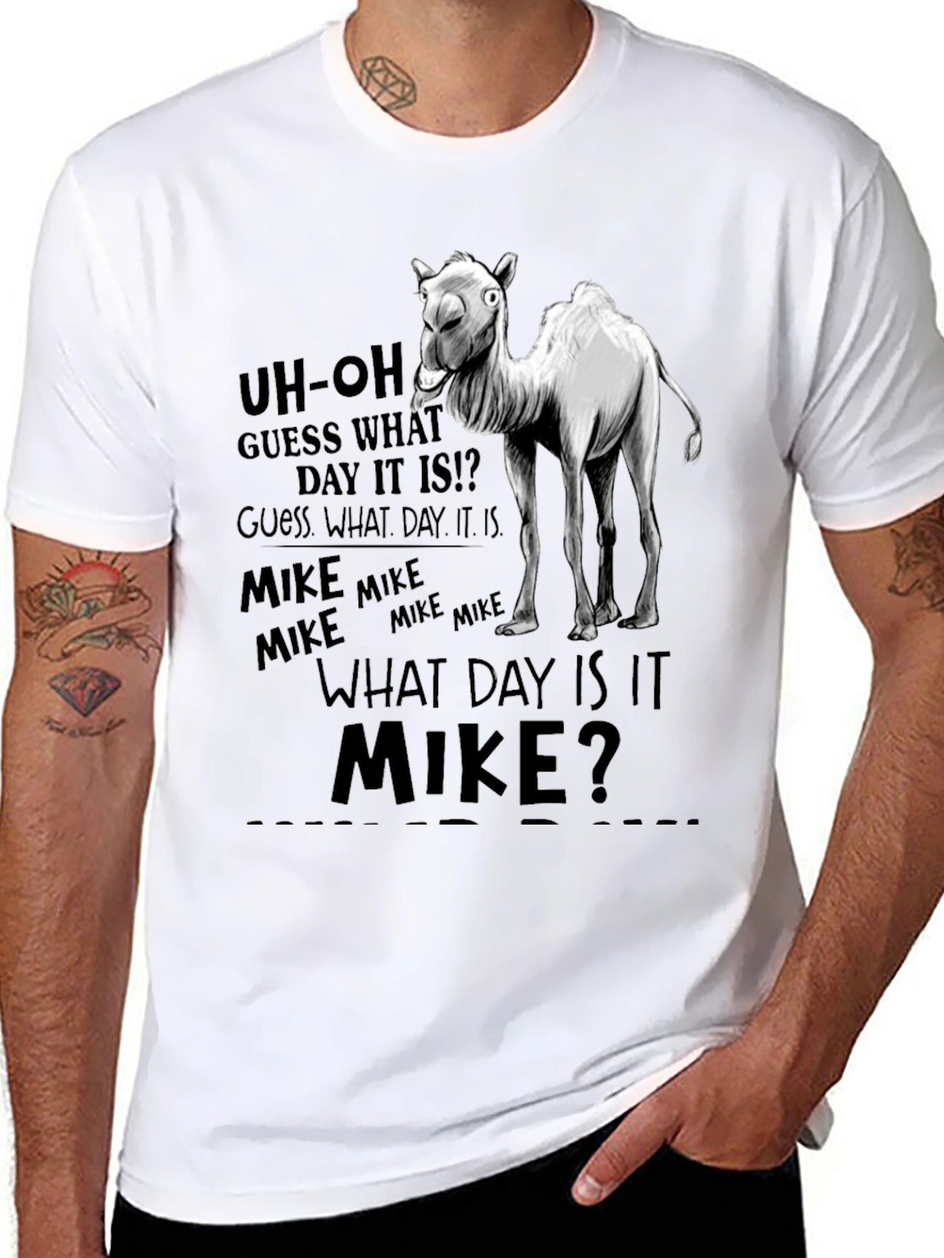 Black What Day Is It? Camel T-Shirt view 8