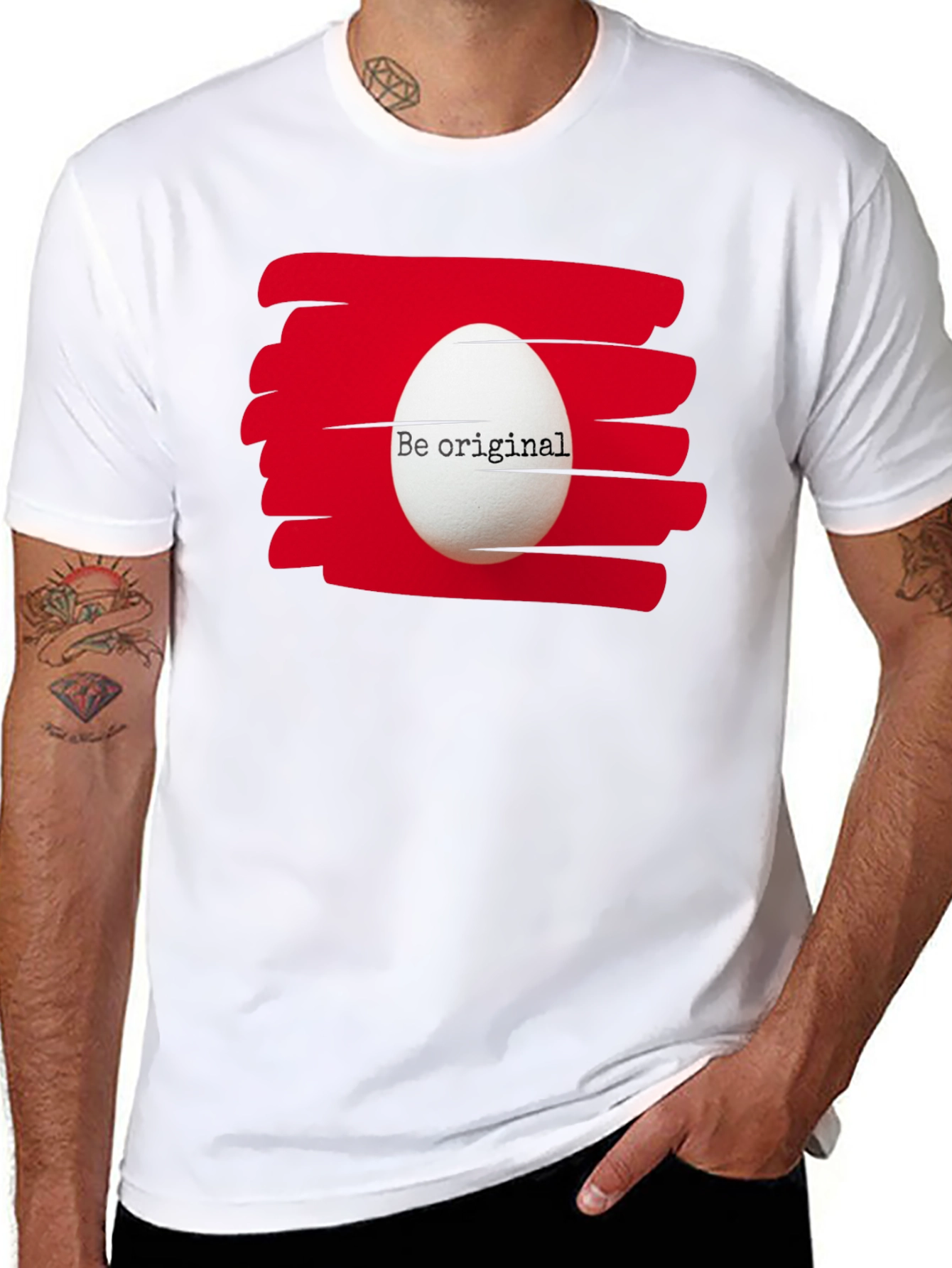 Black Be Original Egg Graphic Tee - Black view 8