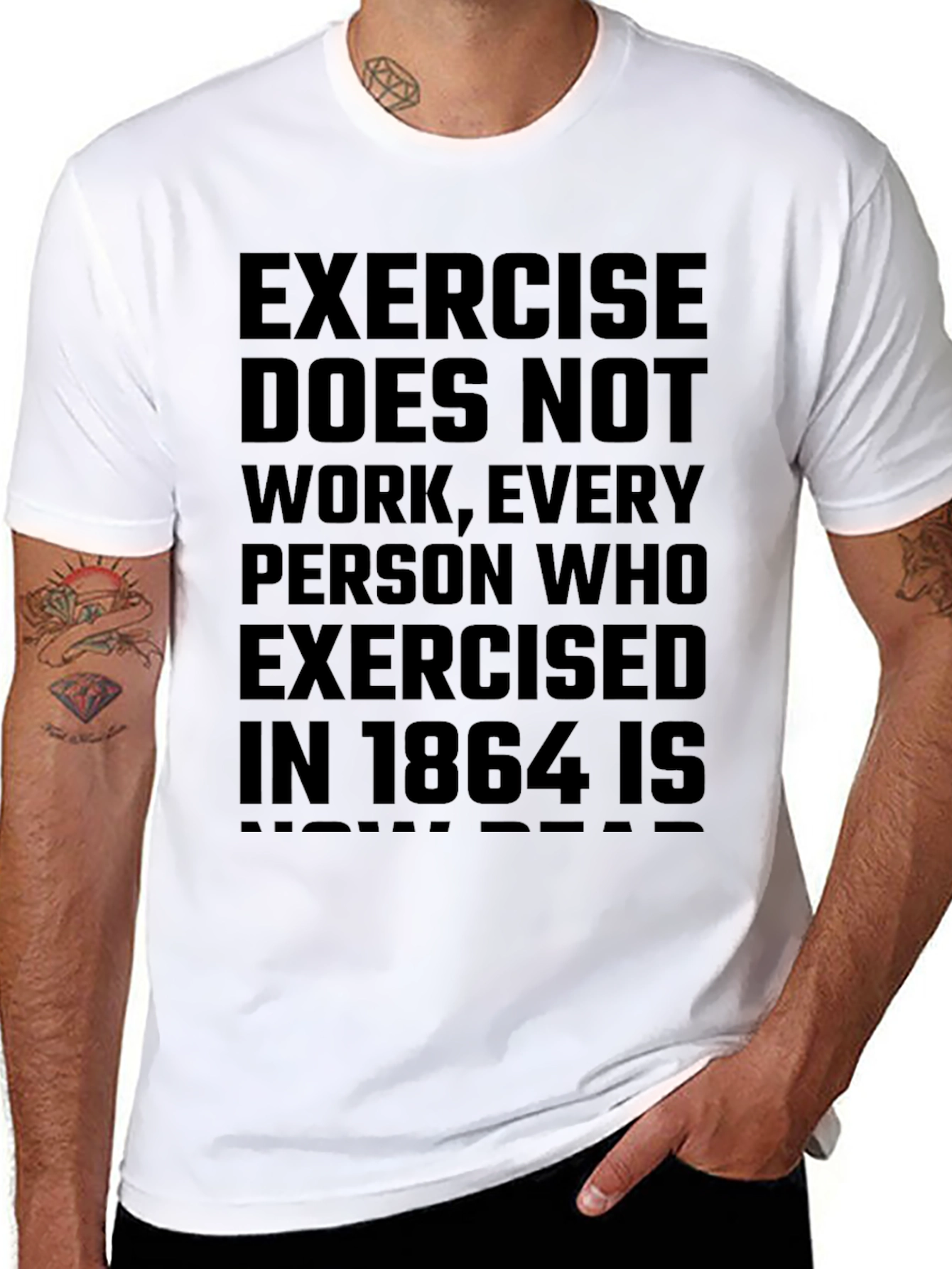 Black Exercise 1864 Funny Graphic Tee view 8