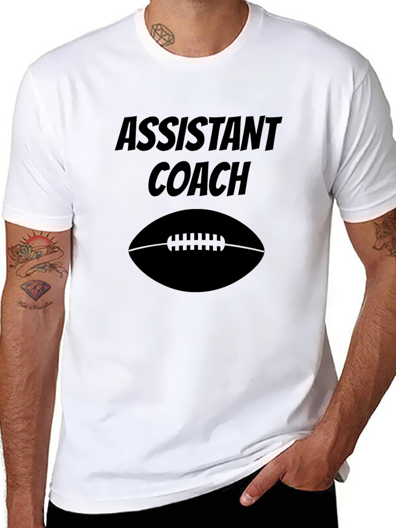 Black Assistant Coach Football T-Shirt - Black view 8