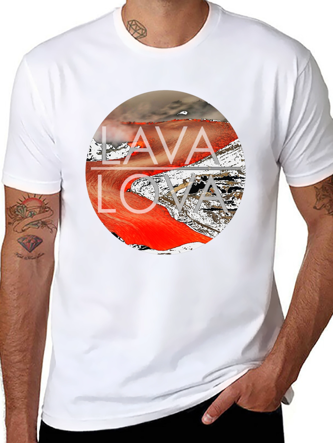 Black Lava Flow Graphic Tee - Men's Black T-Shirt view 8