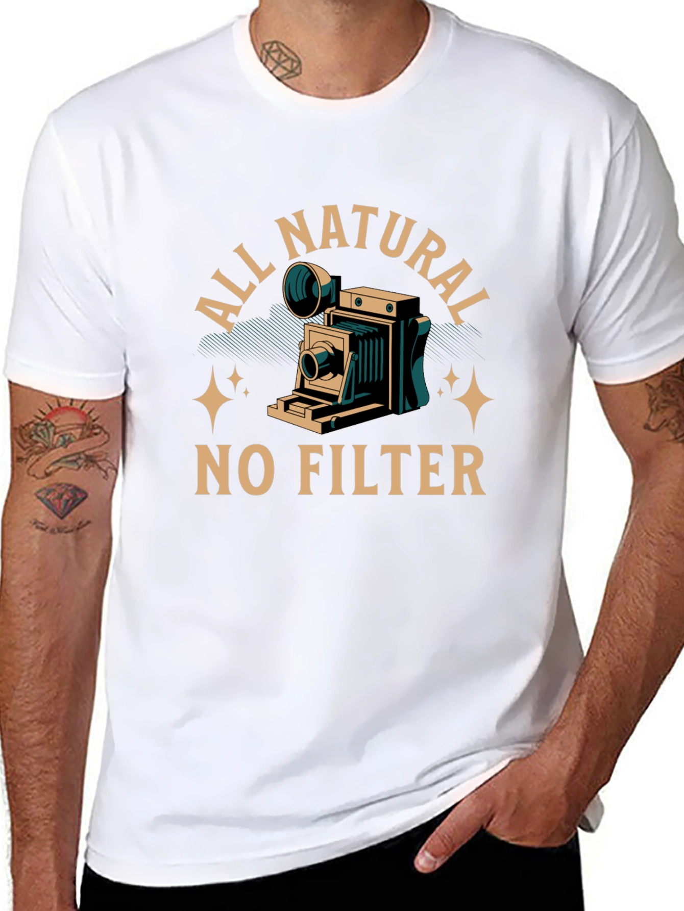 Black All Natural No Filter Graphic Tee view 8