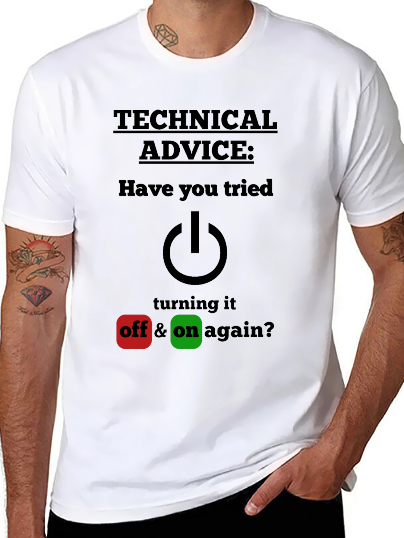 Black Technical Advice Funny T-Shirt view 8