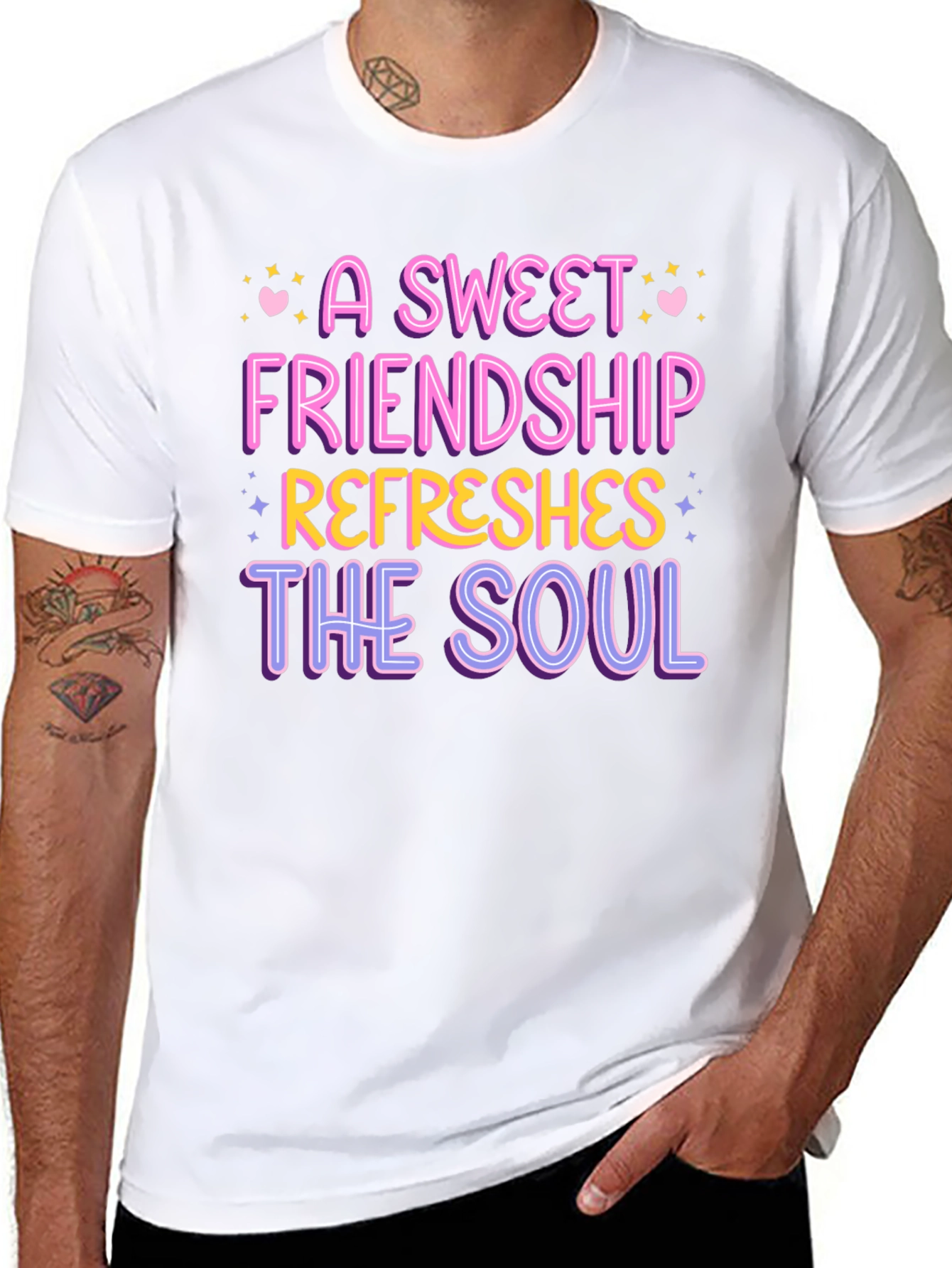 Black A Sweet Friendship Refreshes the Soul Tee view 8