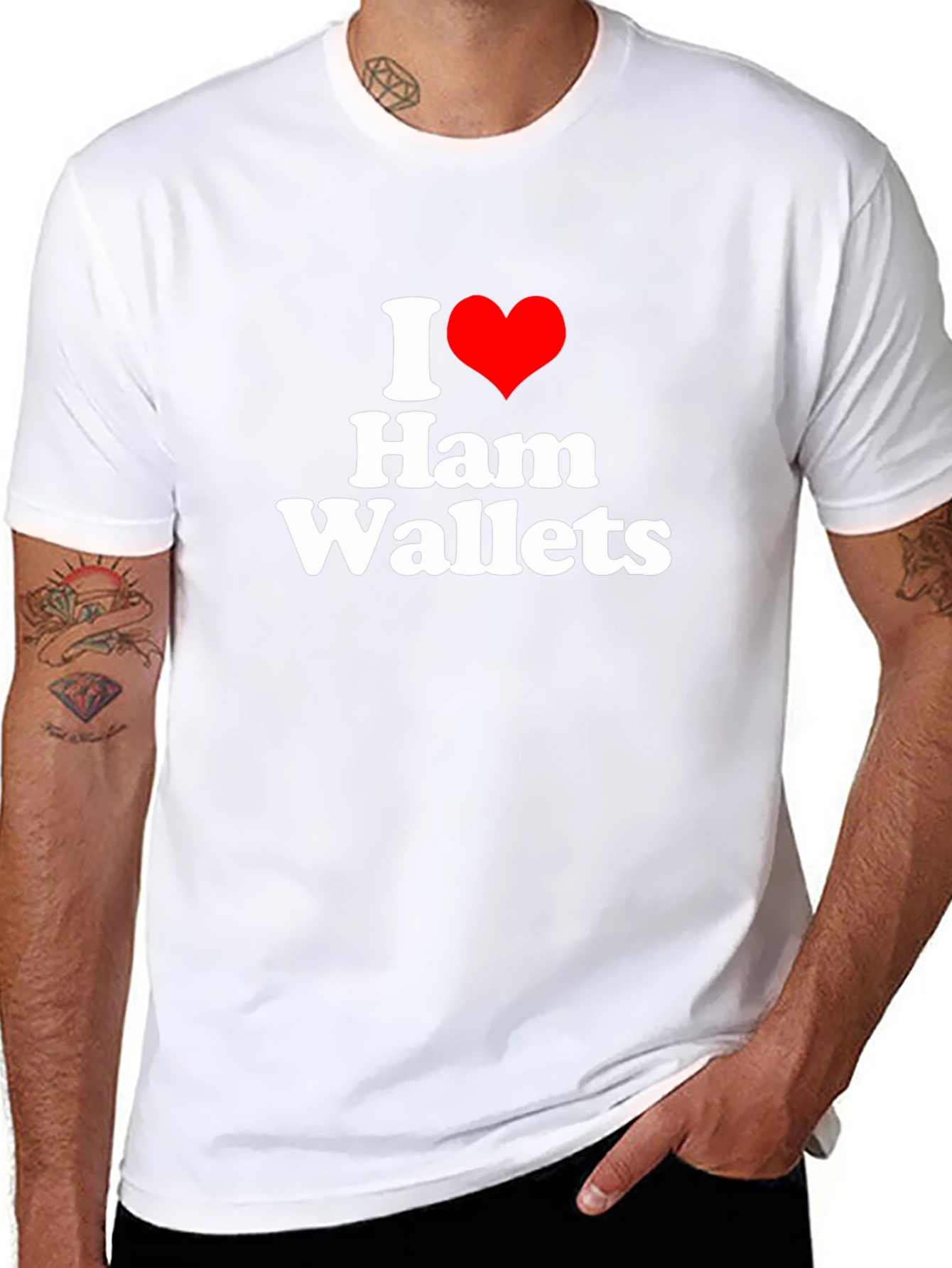 Black I Heart Ham Wallets Funny Graphic Tee view 8