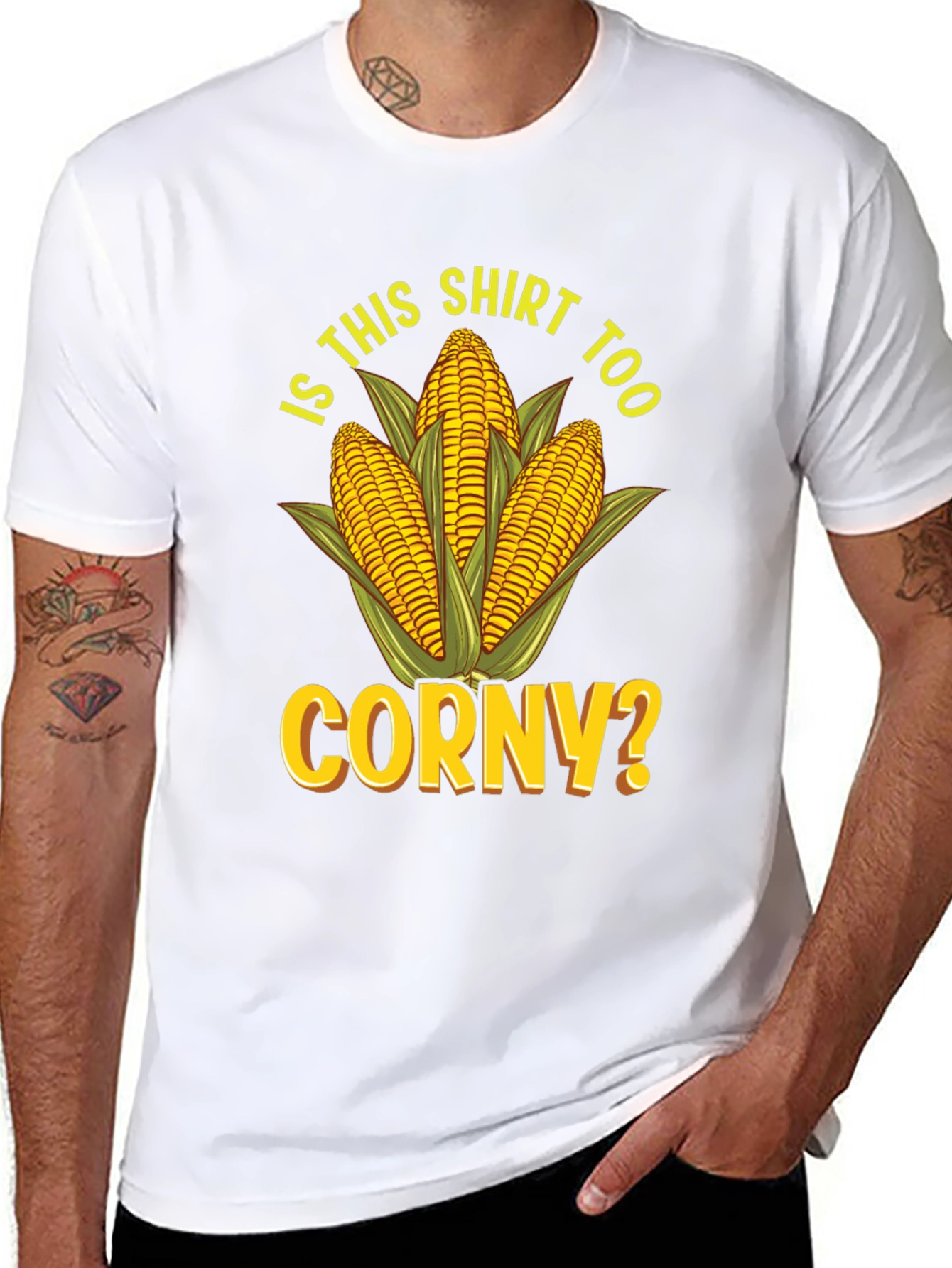 Black Is This Shirt Too Corny? Novelty Graphic Tee view 8