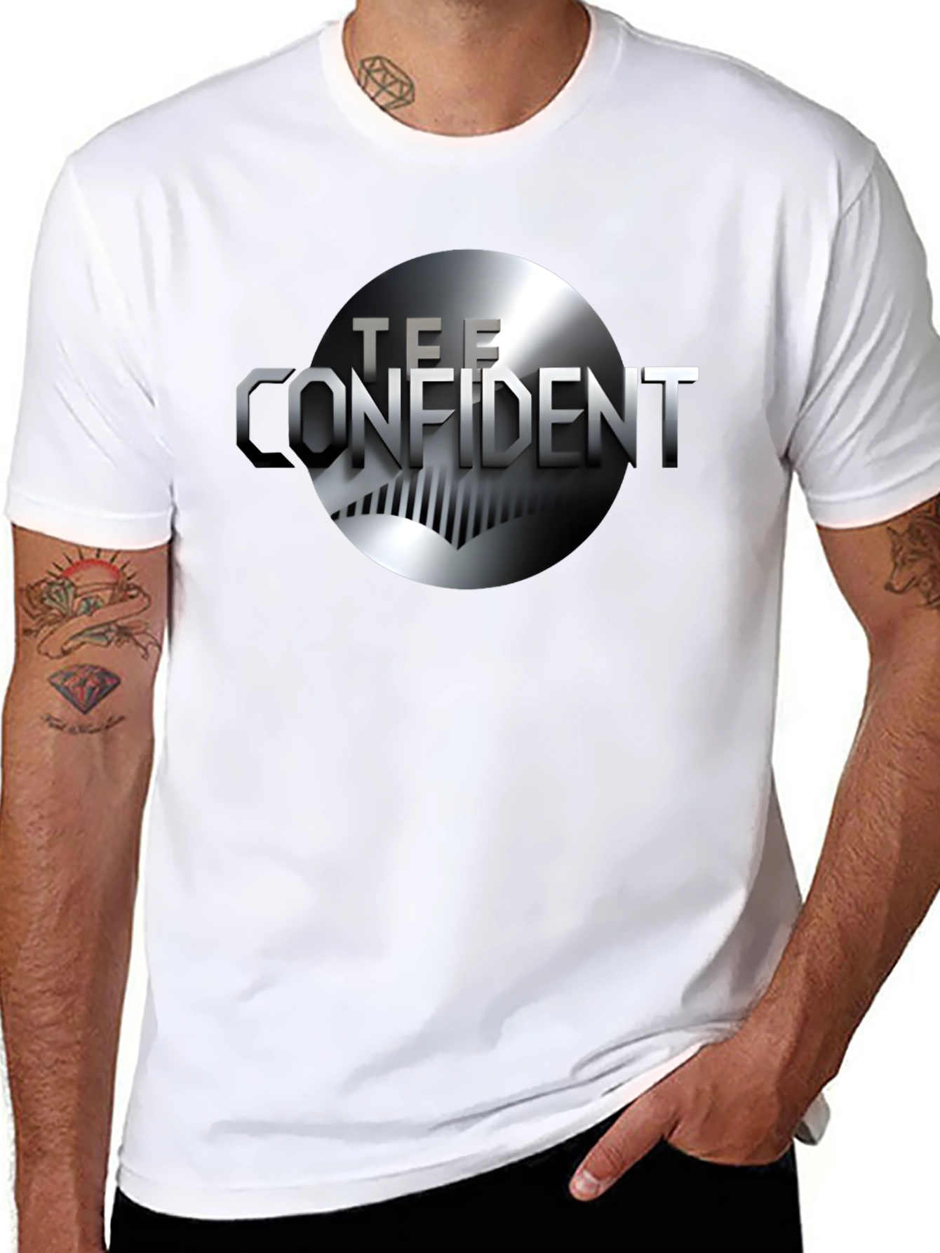 Black Tee Confident Black Graphic T-Shirt - Modern Design view 8