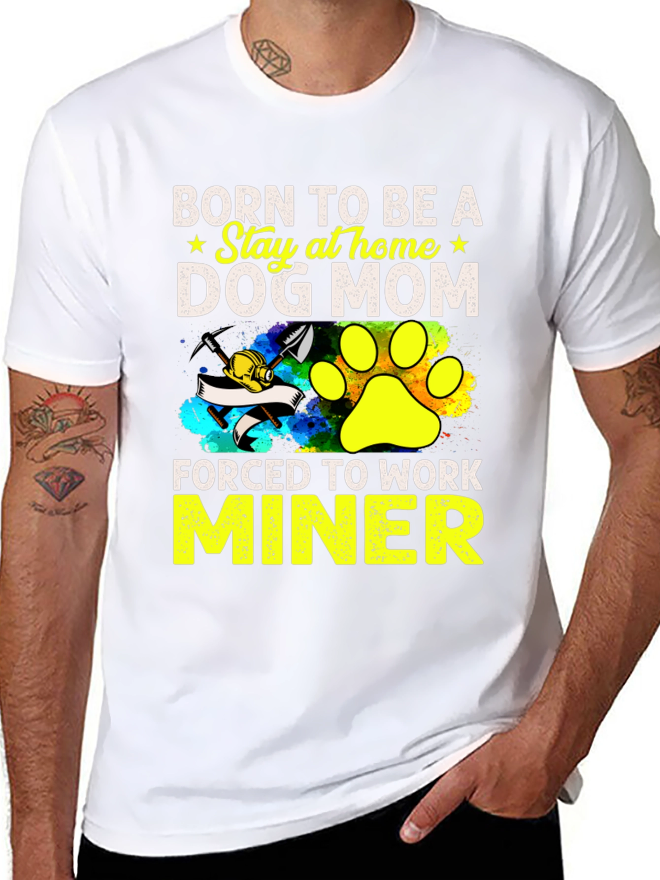 Black Dog Mom Miner T-Shirt - Stay at Home Force view 8