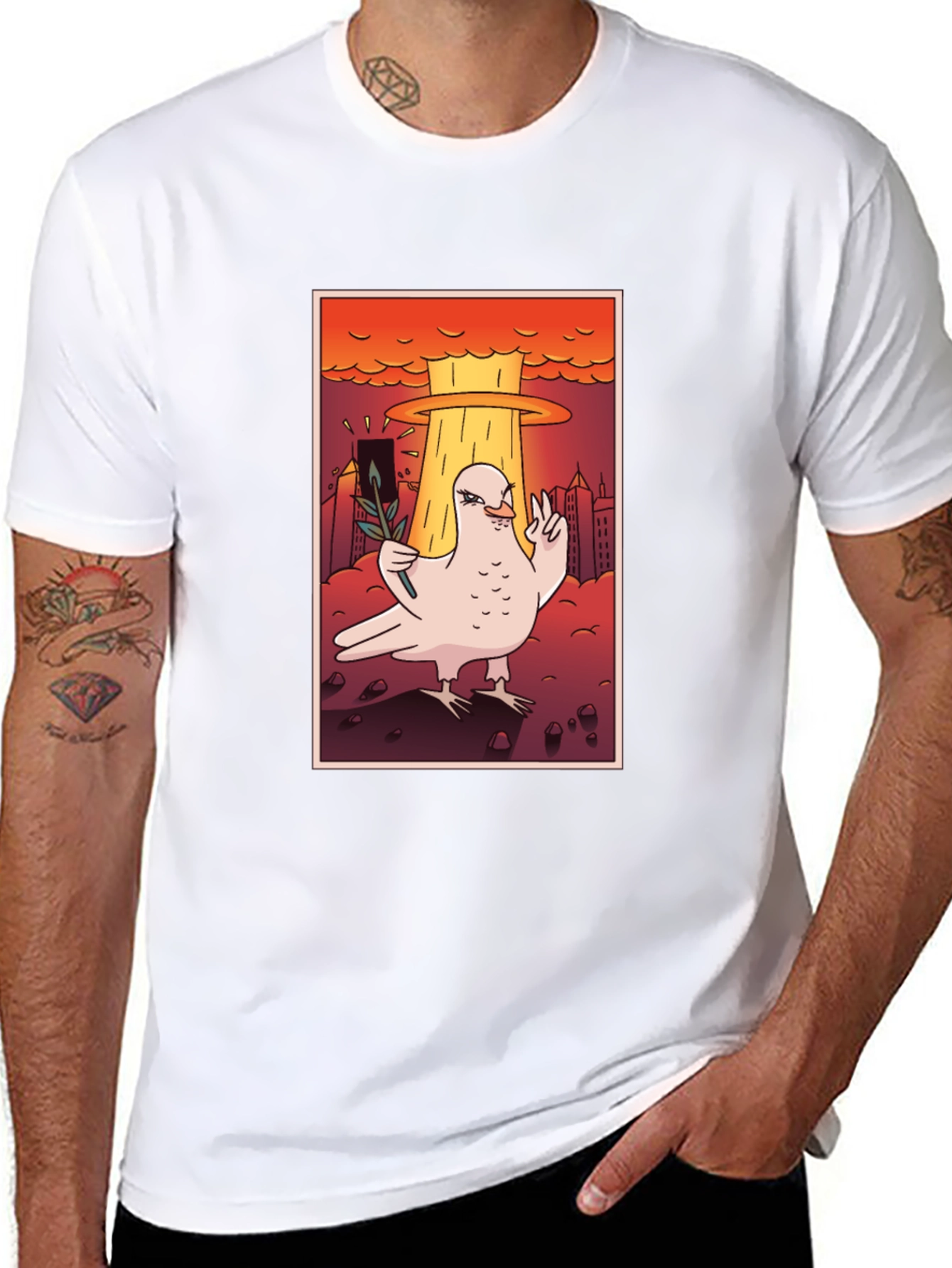 Black Peace Dove T-Shirt - Nuclear Apocalypse view 8