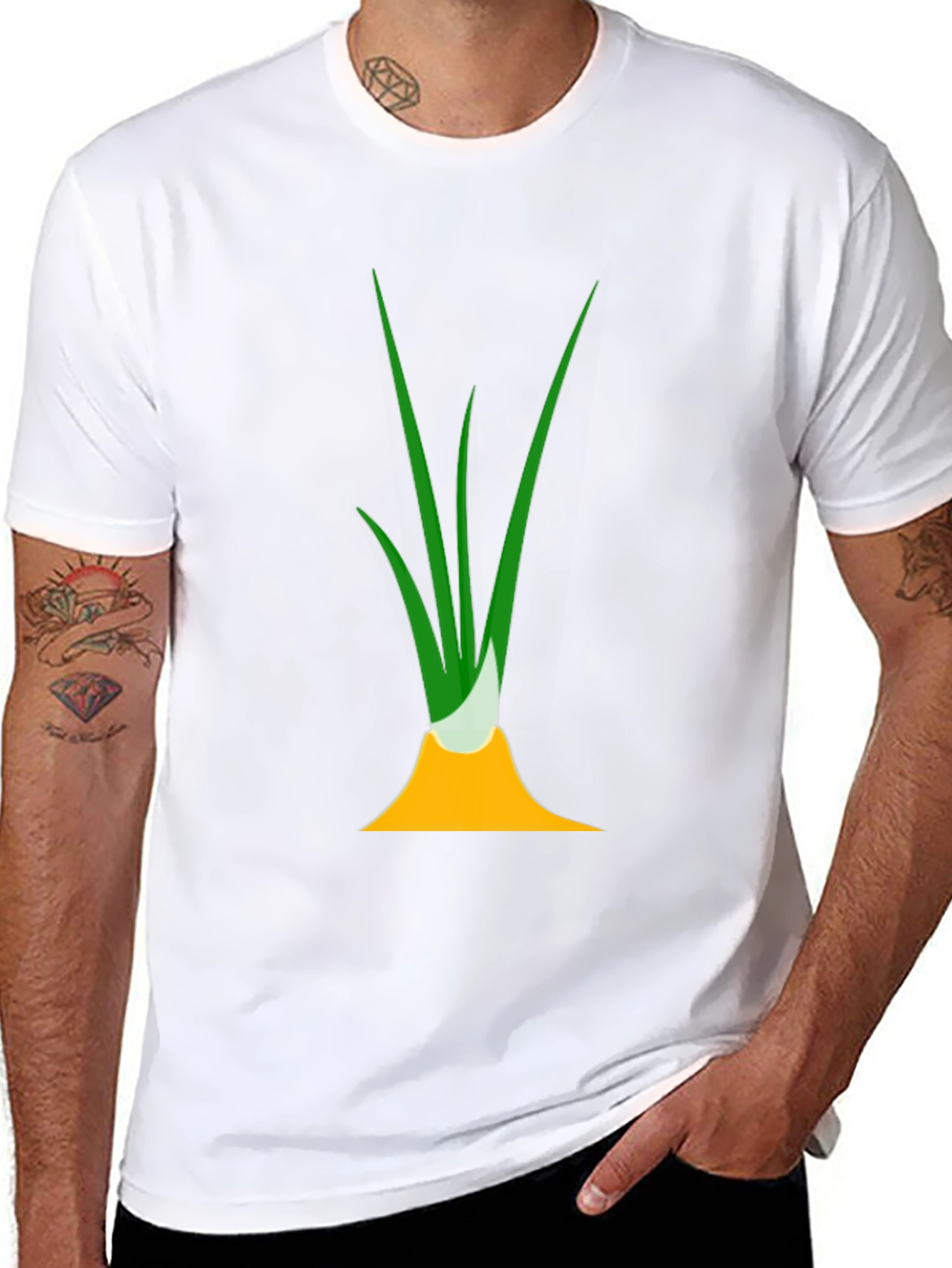 Black Funny Onion Graphic Tee - Black Cotton T-Shirt view 8