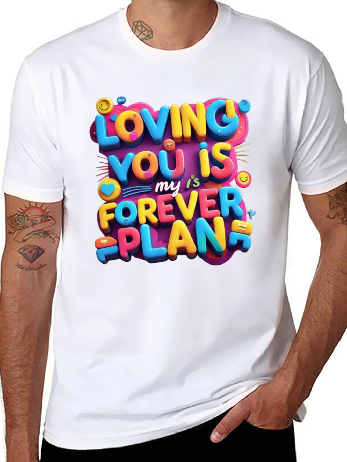 Black Loving You is My Forever Plan Graphic Tee view 8