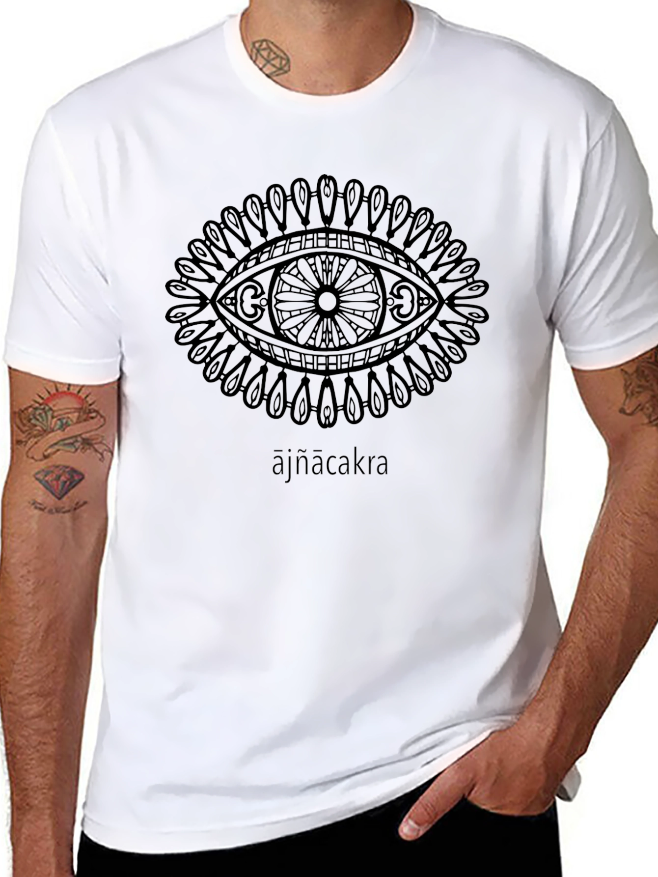 Black Ajna Chakra Eye Graphic Tee - Black view 8