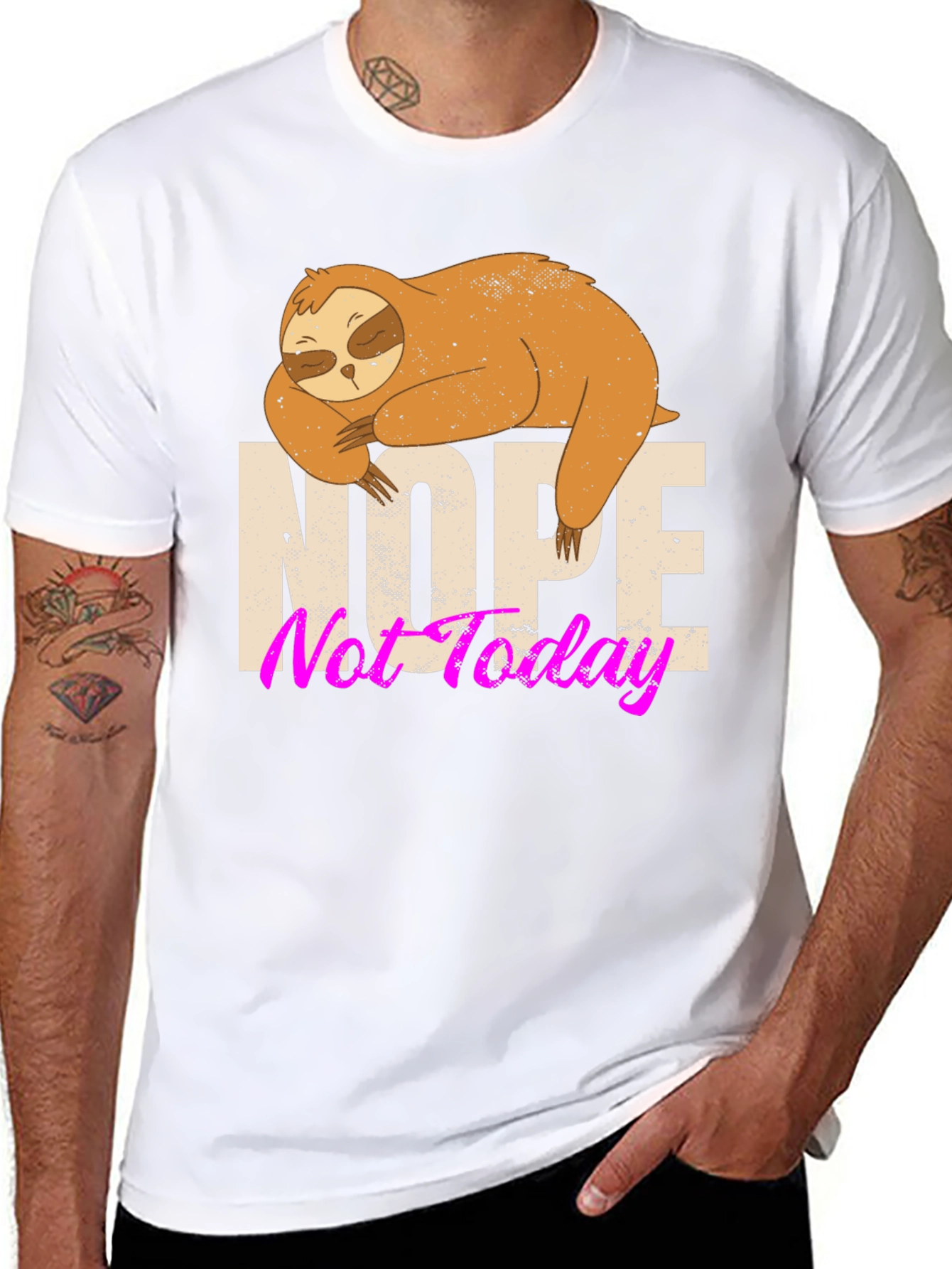 Nope Not Today Sloth Graphic Tee - 8