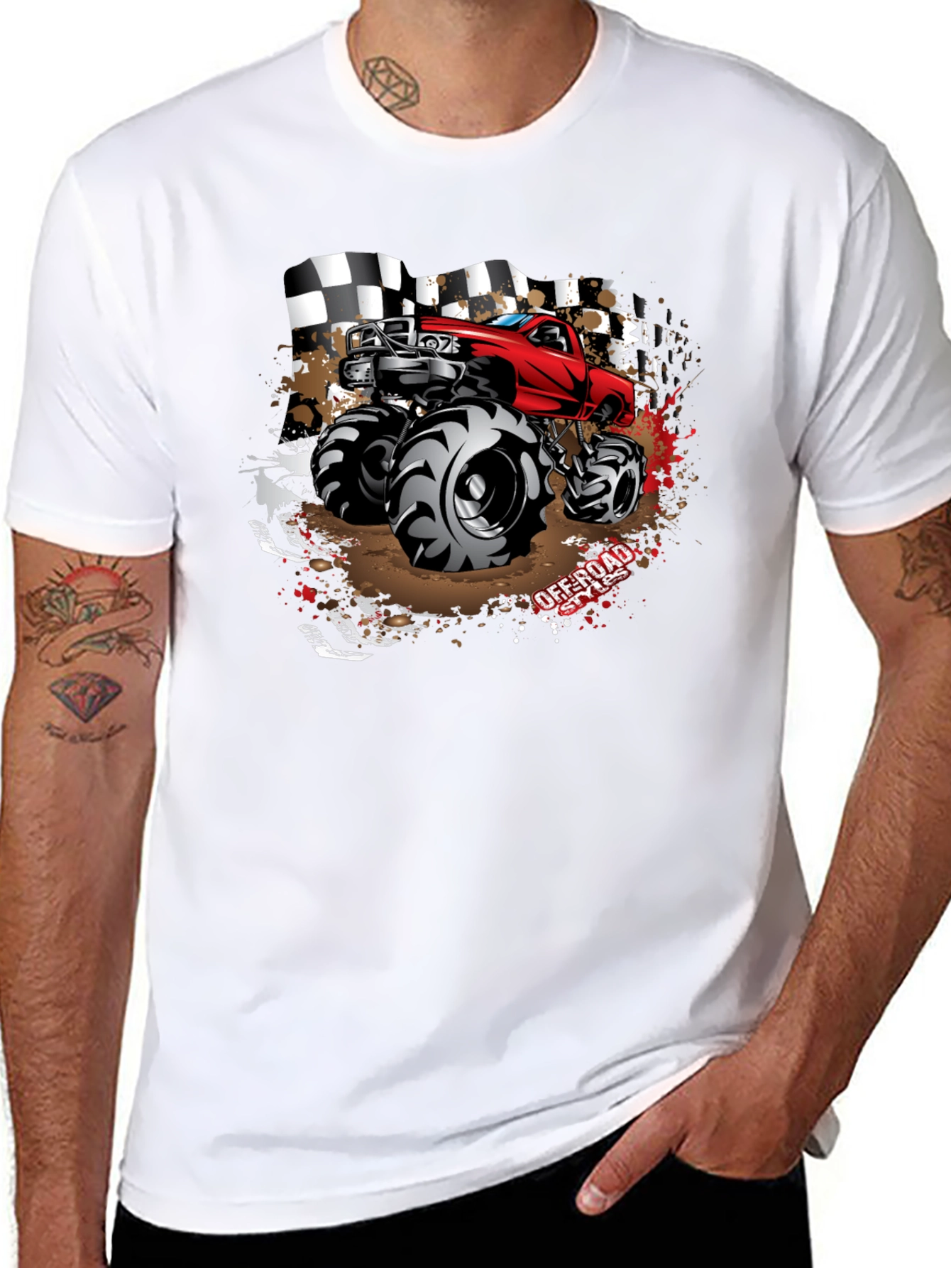 Black Monster Truck Off-Road T-Shirt view 8