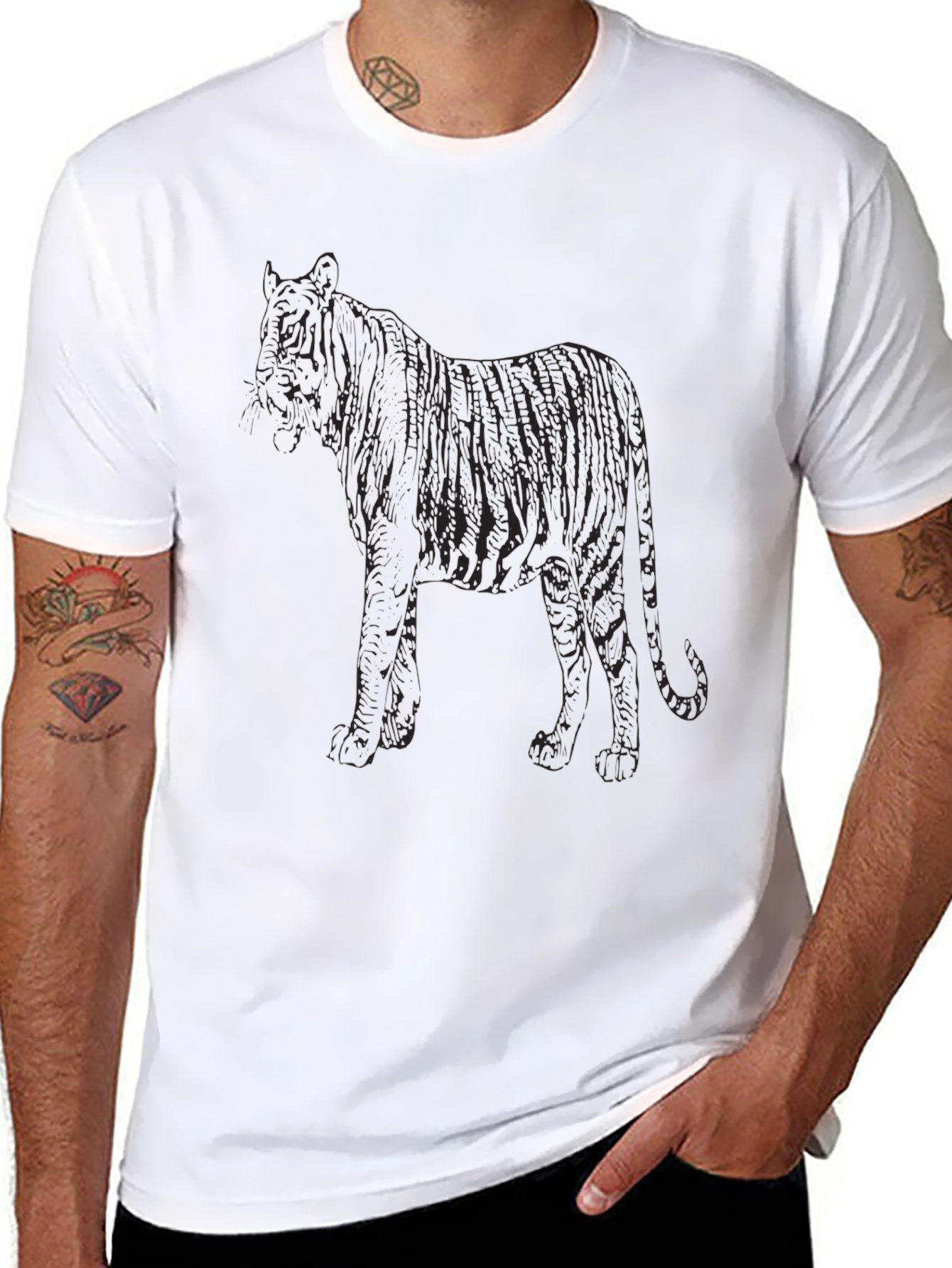 Black Black Tiger Graphic Tee | Casual Style view 8