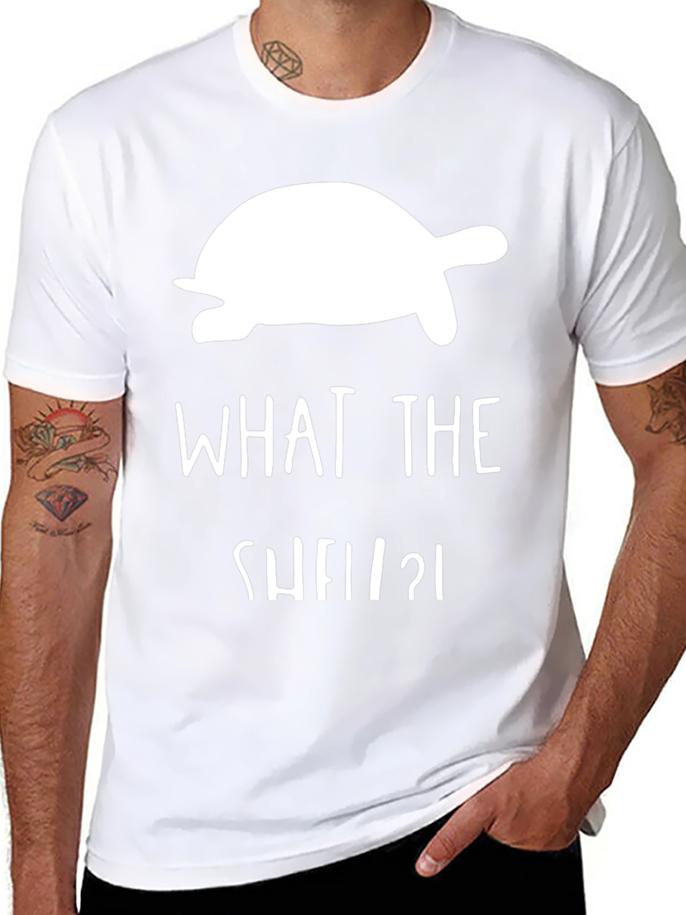 Black What the Shell Turtle T-Shirt view 8