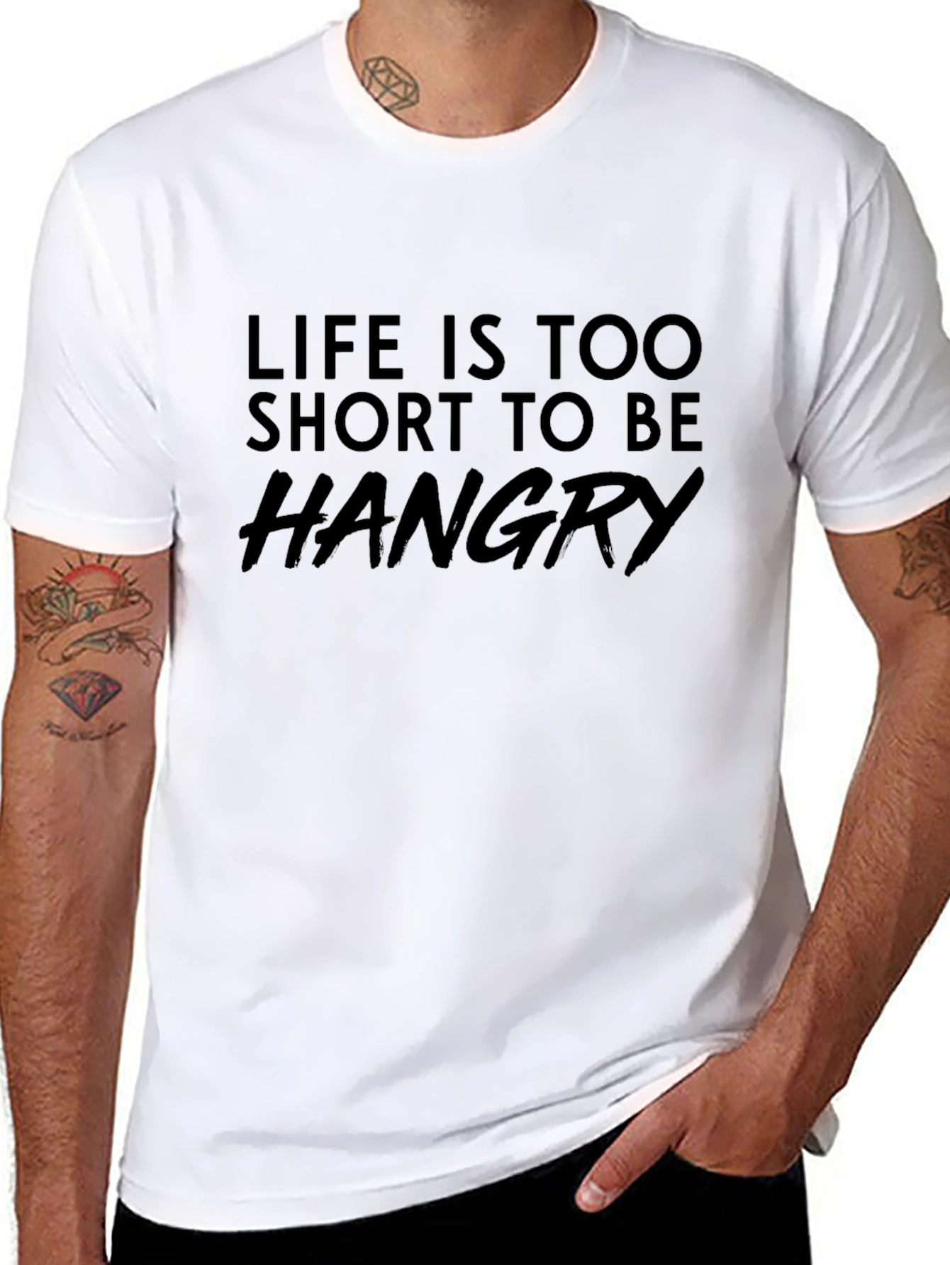 Black Life is Too Short to Be Hangry Funny Graphic Tee view 8