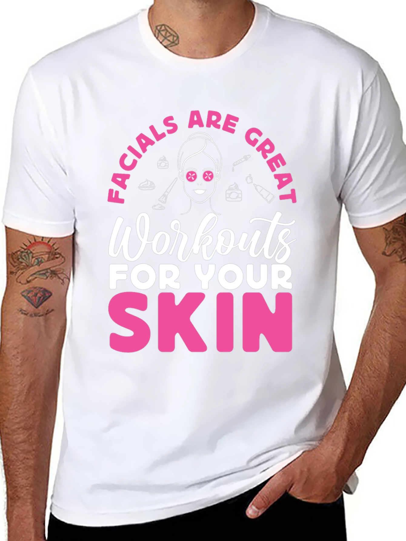 Black Facials are Great Workouts Skin T-Shirt view 8