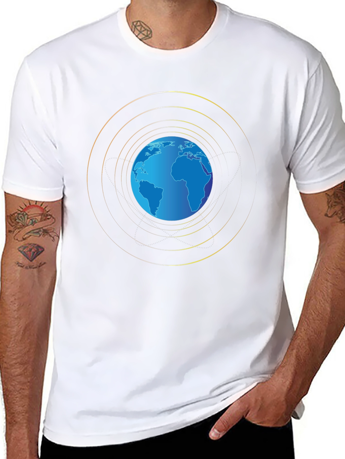 Black Globe Graphic Black T-Shirt view 8