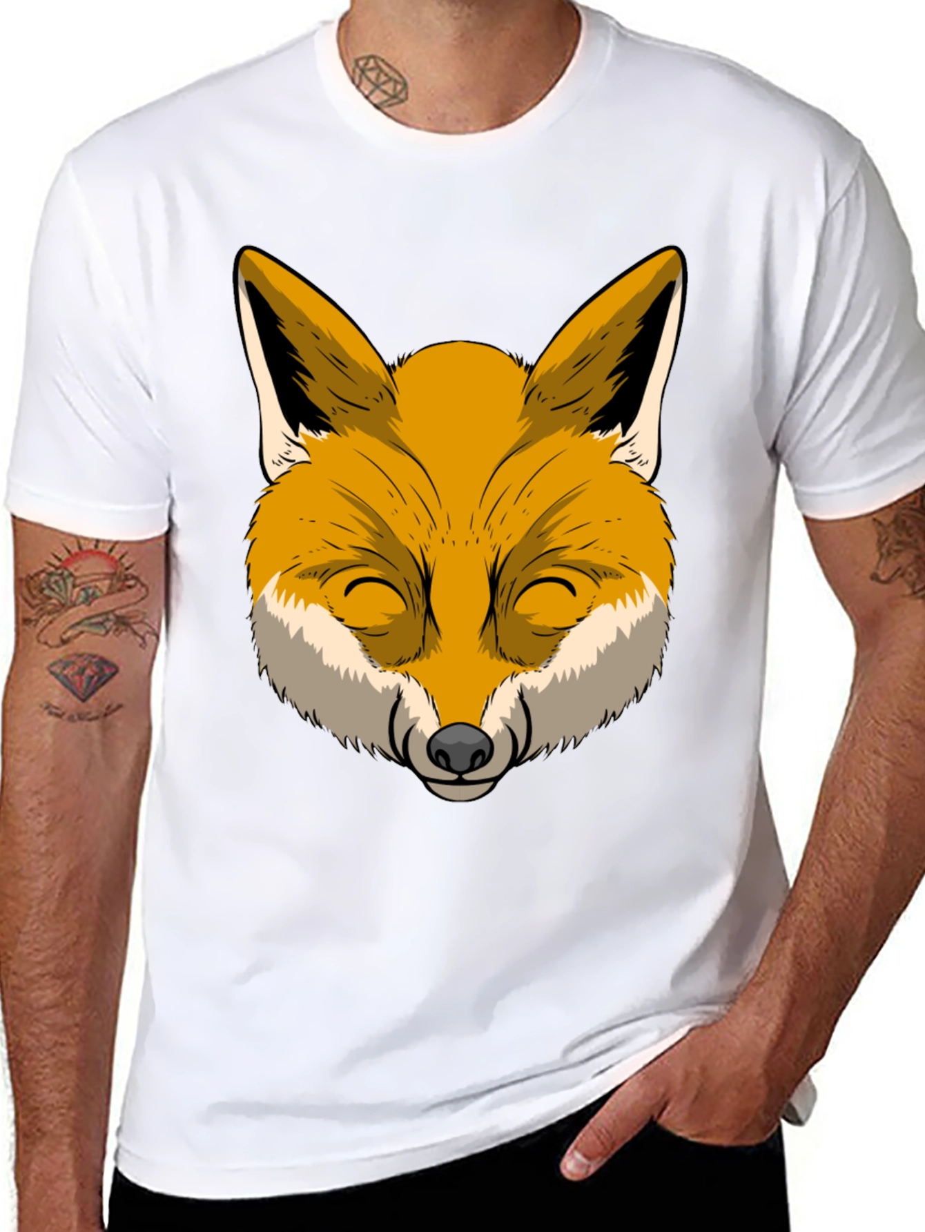 Black Fox Graphic T-Shirt - Cool Animal Design view 8