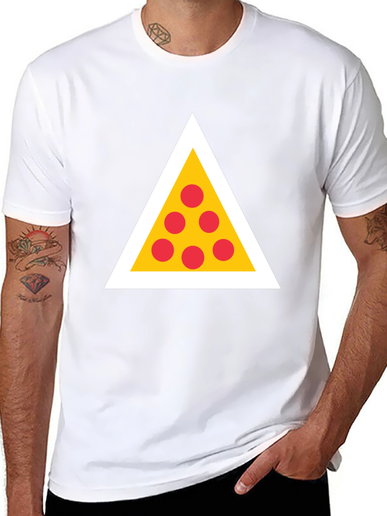 Black Pizza Triangle Graphic Tee - Black view 8