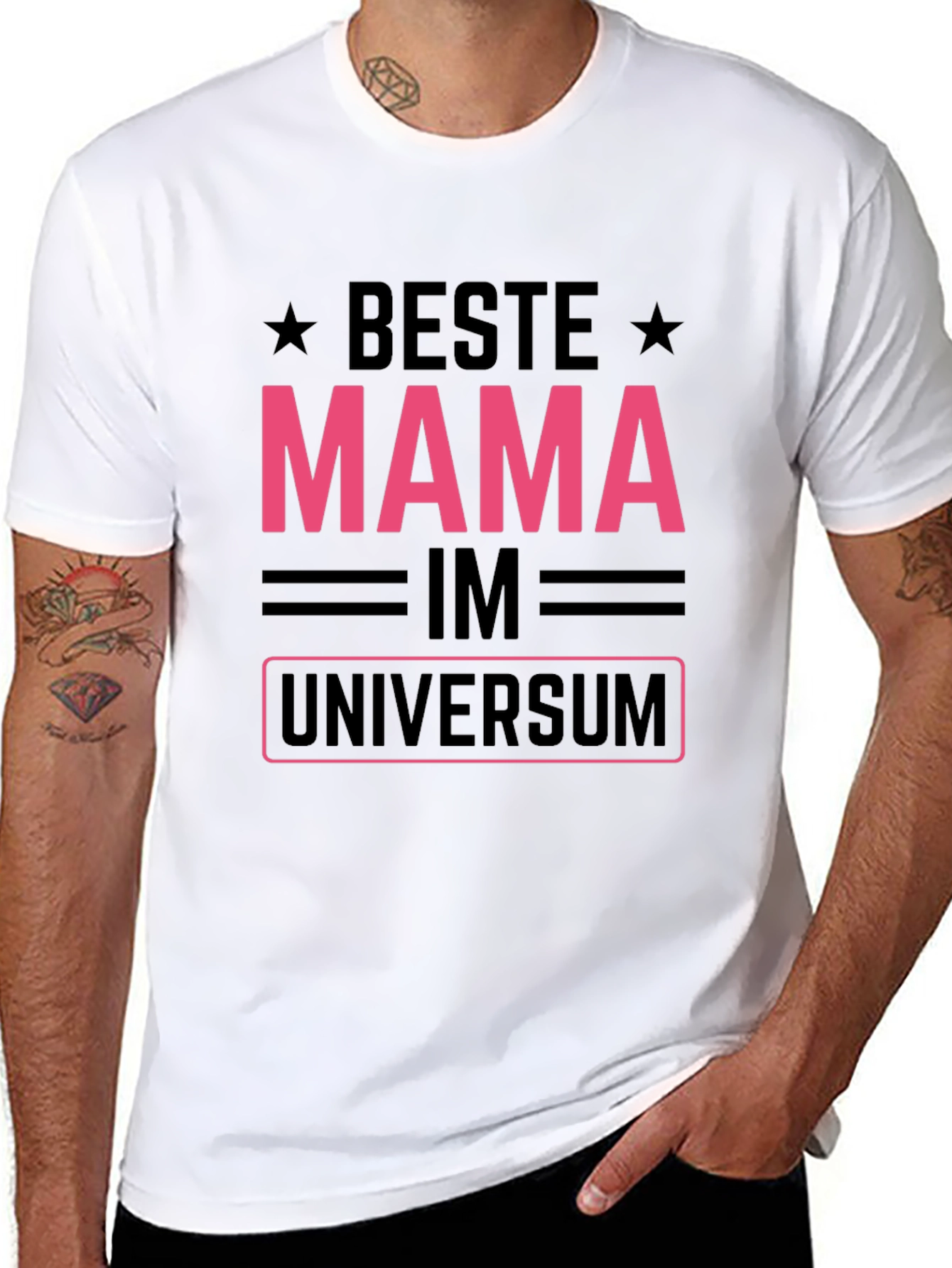 Black Beste Mama im Universum Graphic T-Shirt view 8