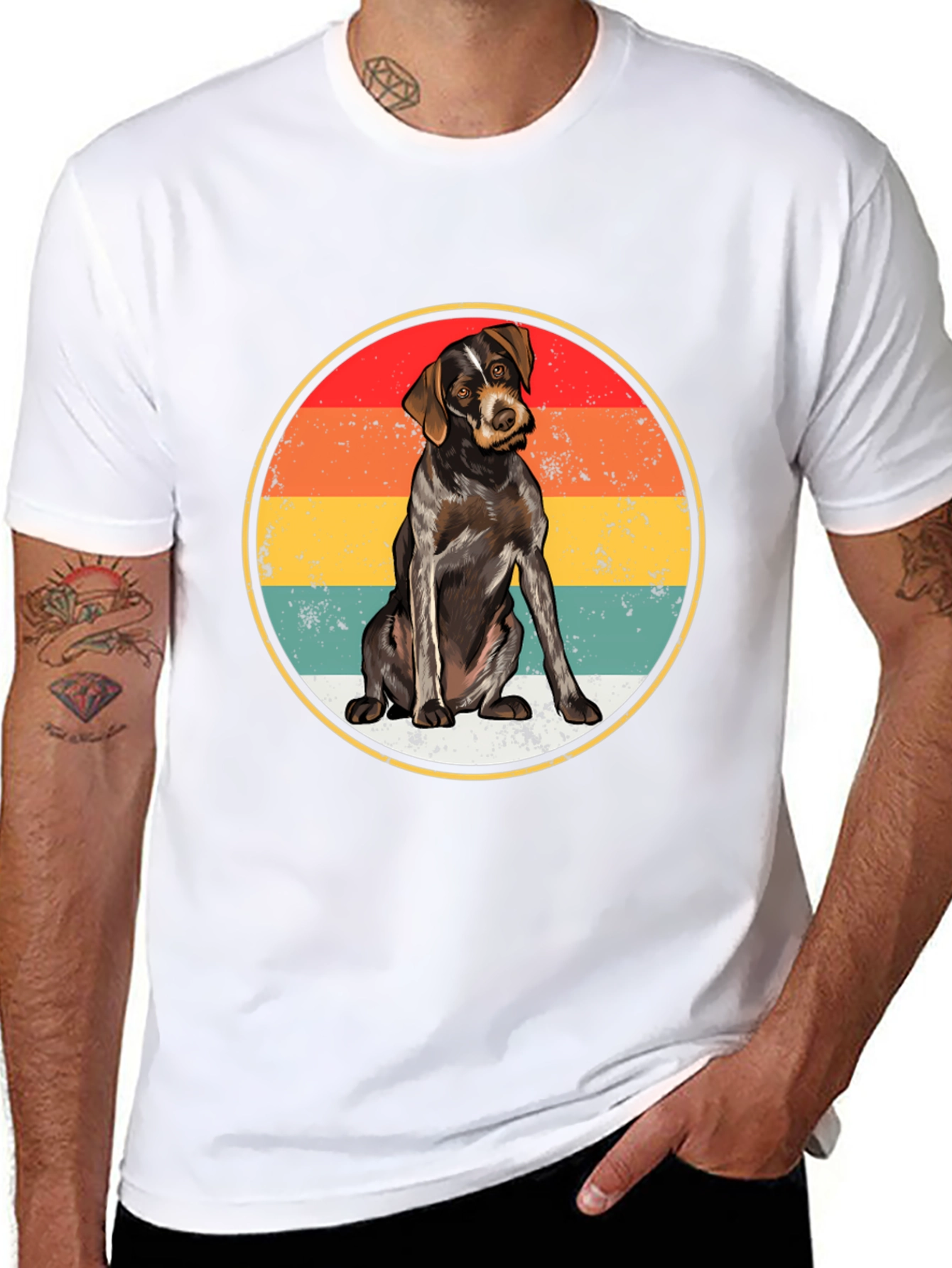 Black Vintage Dog Graphic Tee - Black T-Shirt view 8