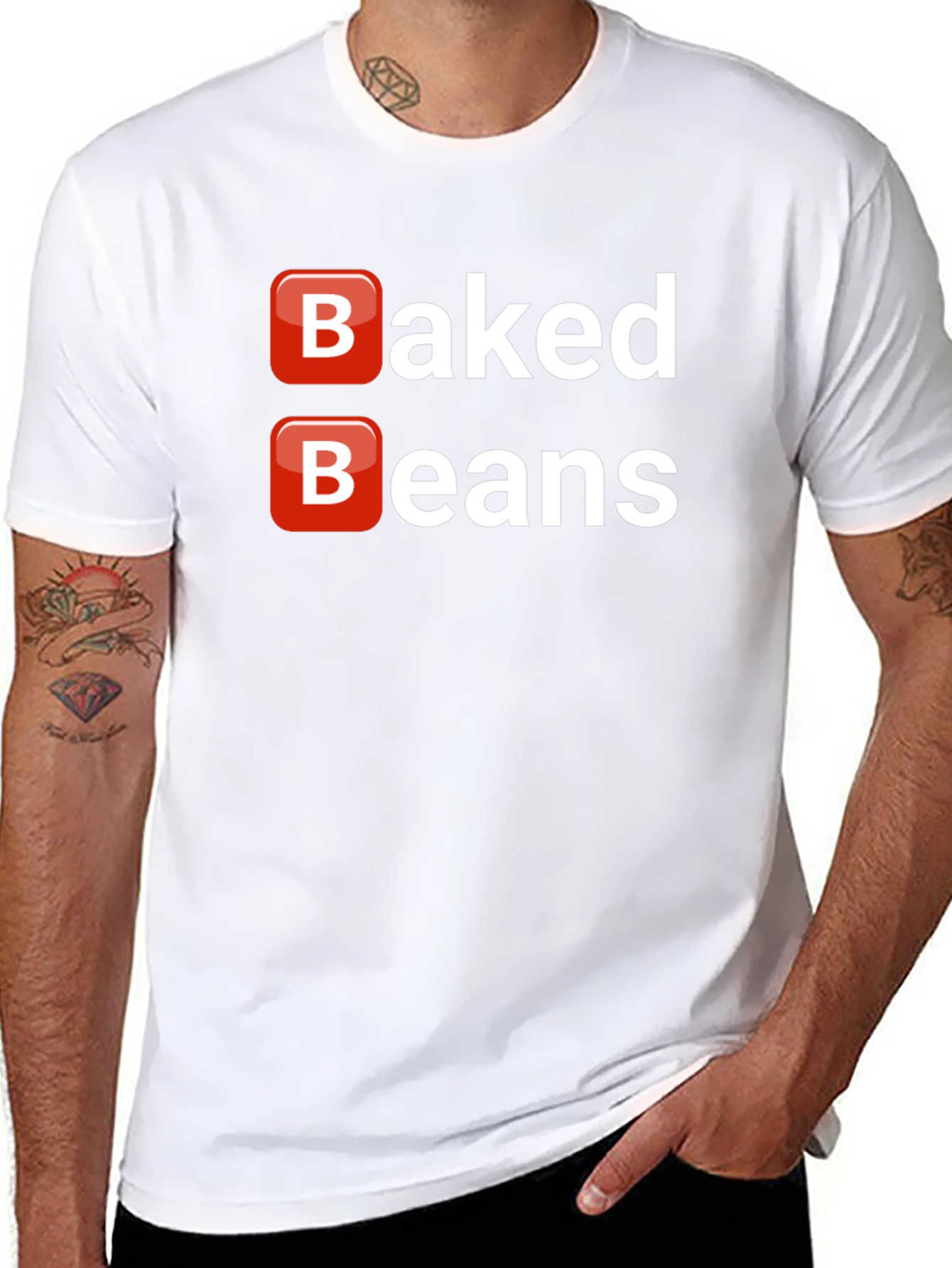 Black Baked Beans T-Shirt - Funny Food Tee view 8