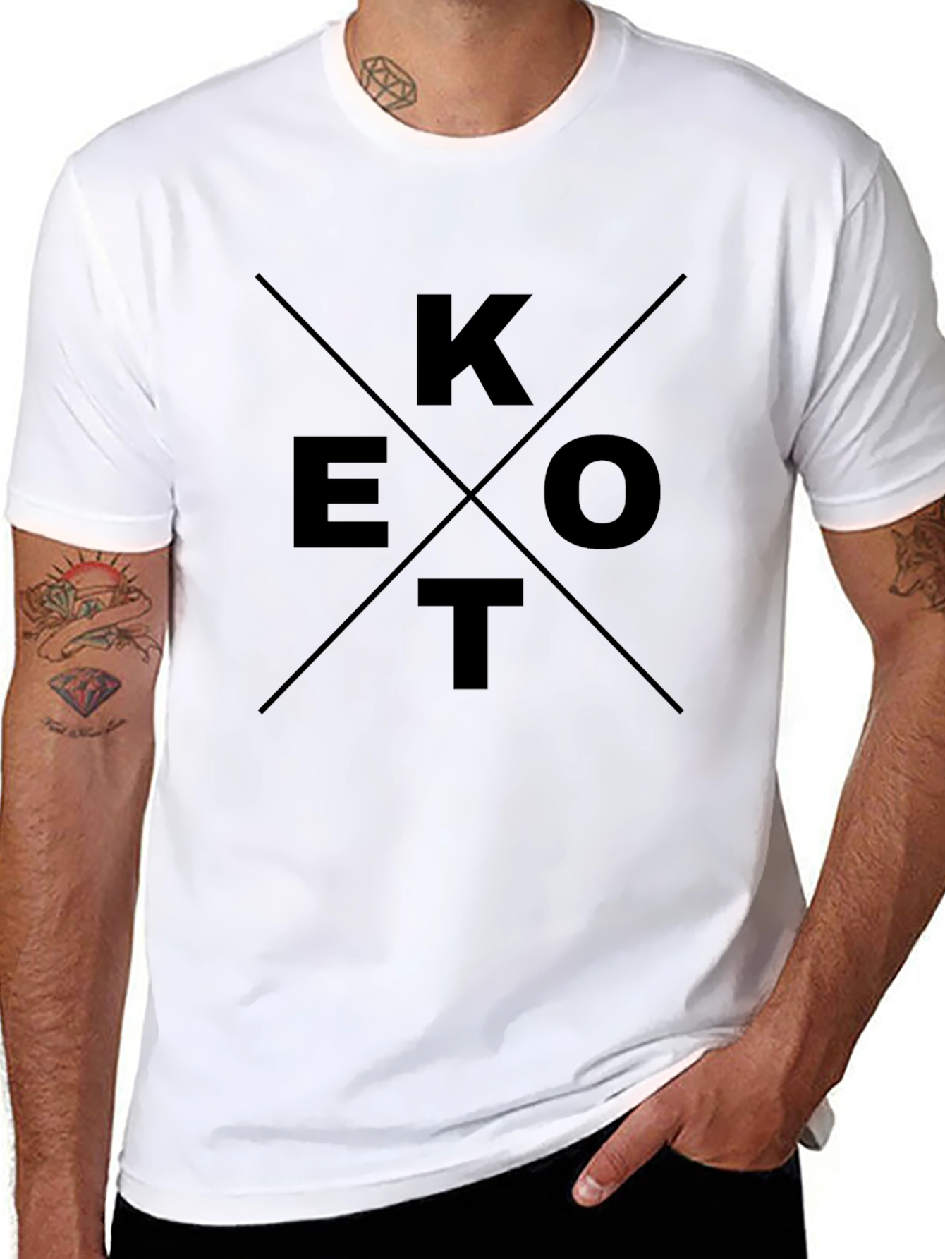 Black Keto Wordmark Black T-Shirt for Men view 8