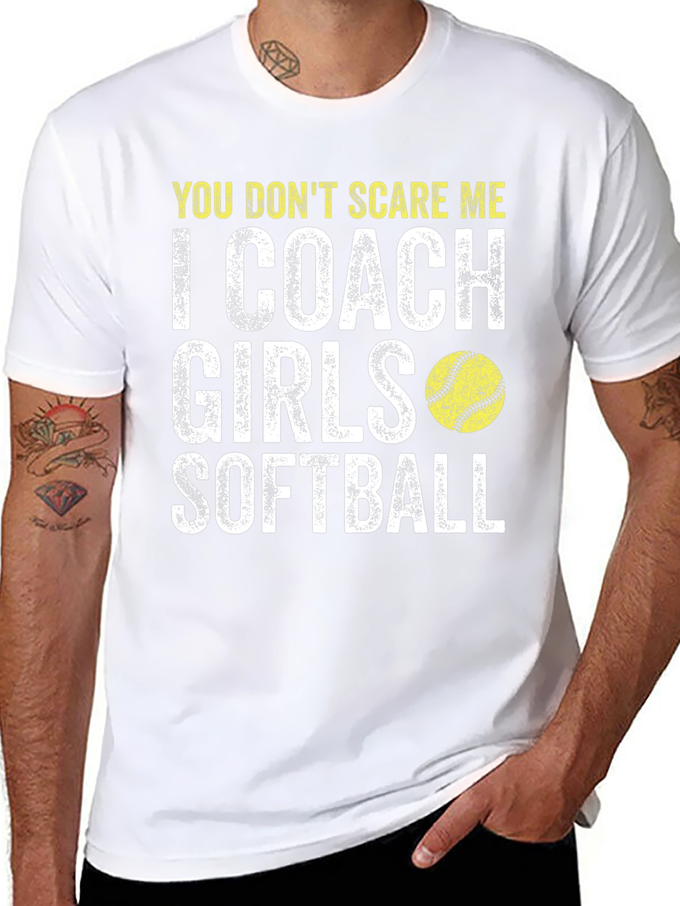 Black Coach Girls Softball T-Shirt view 8