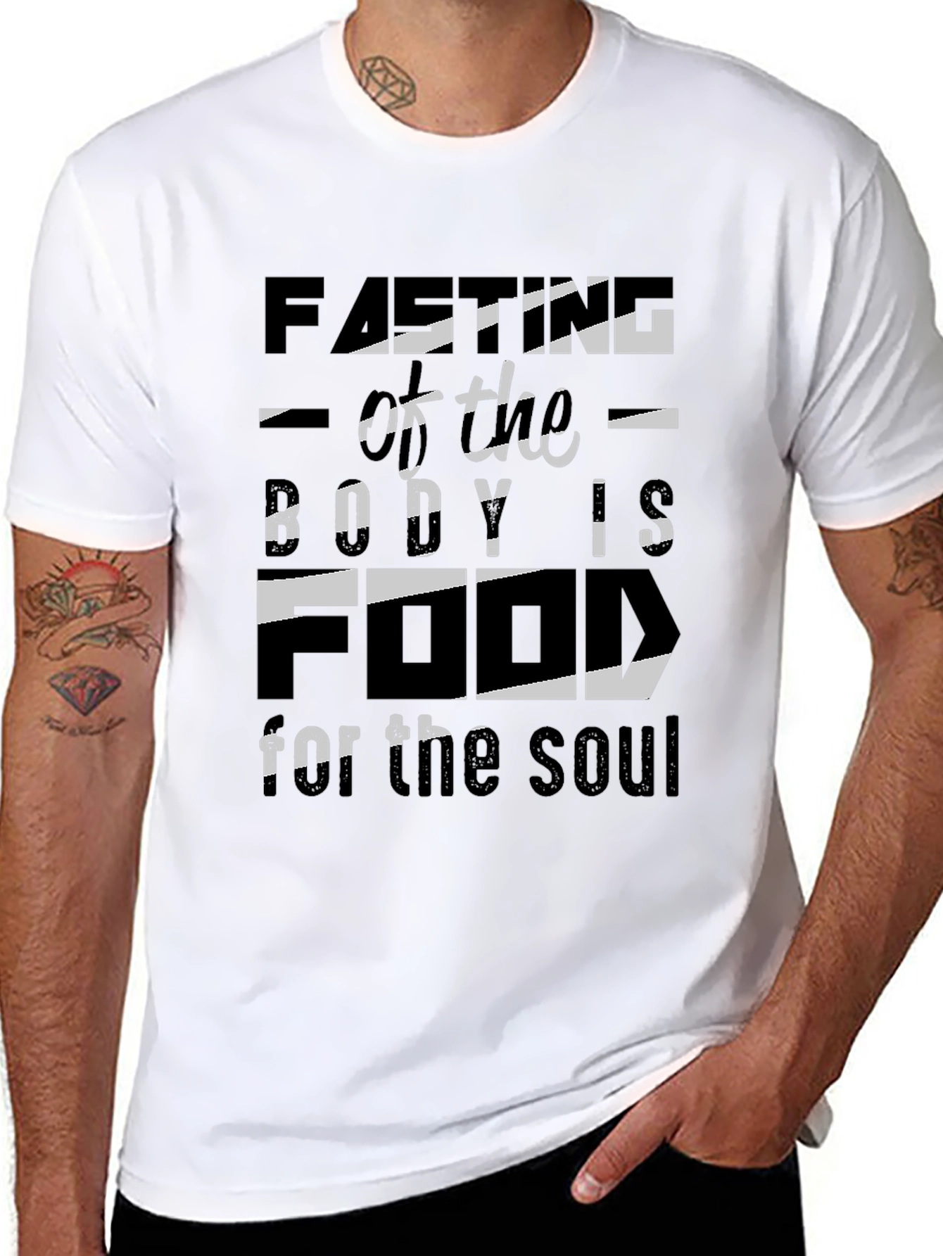 Black Fasting for the Soul Black T-Shirt view 8