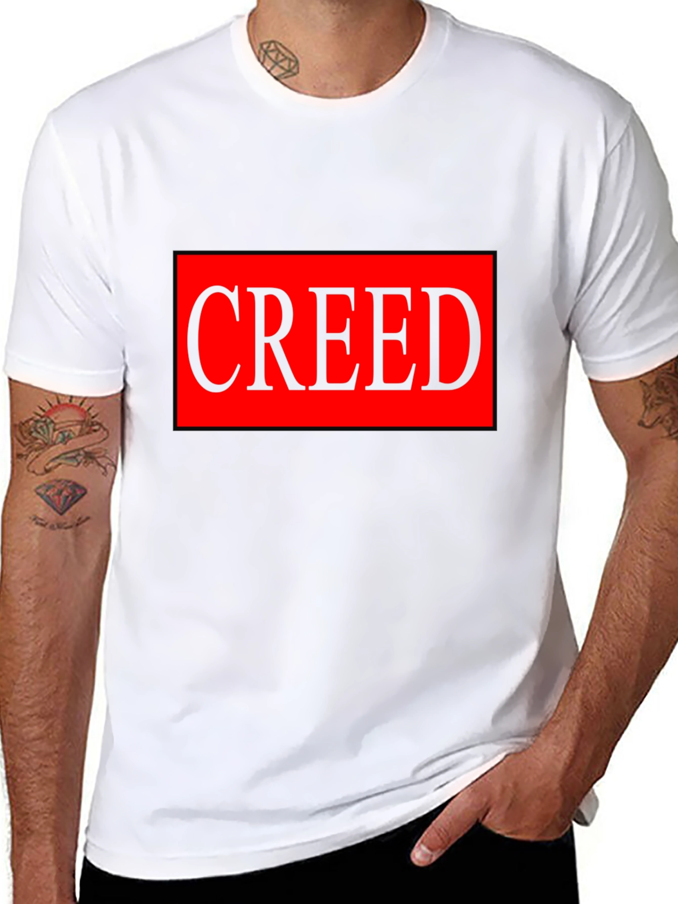 Black Creed Graphic T-Shirt - Black - Bold Statement Tee view 8