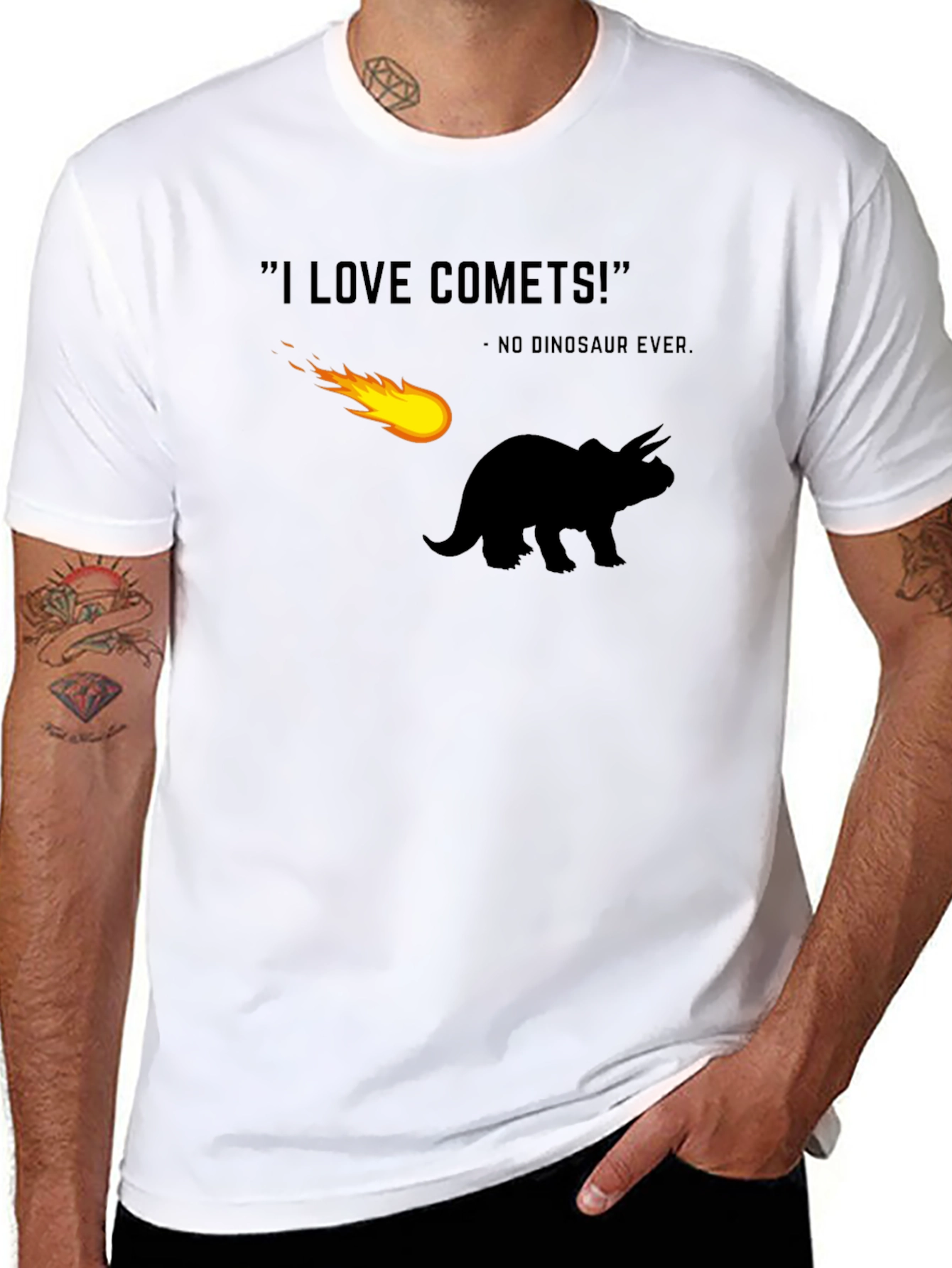 Black Dinosaur Comet T-Shirt - No Dinosaur Ever! view 8
