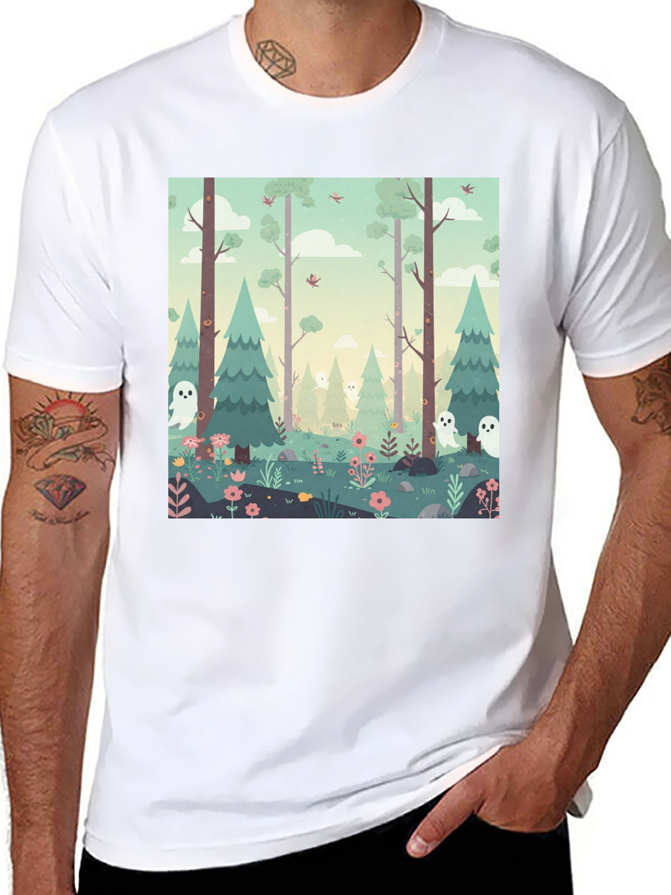 Spooky Forest Graphic Tee - Unique Halloween T-Shirt - 8