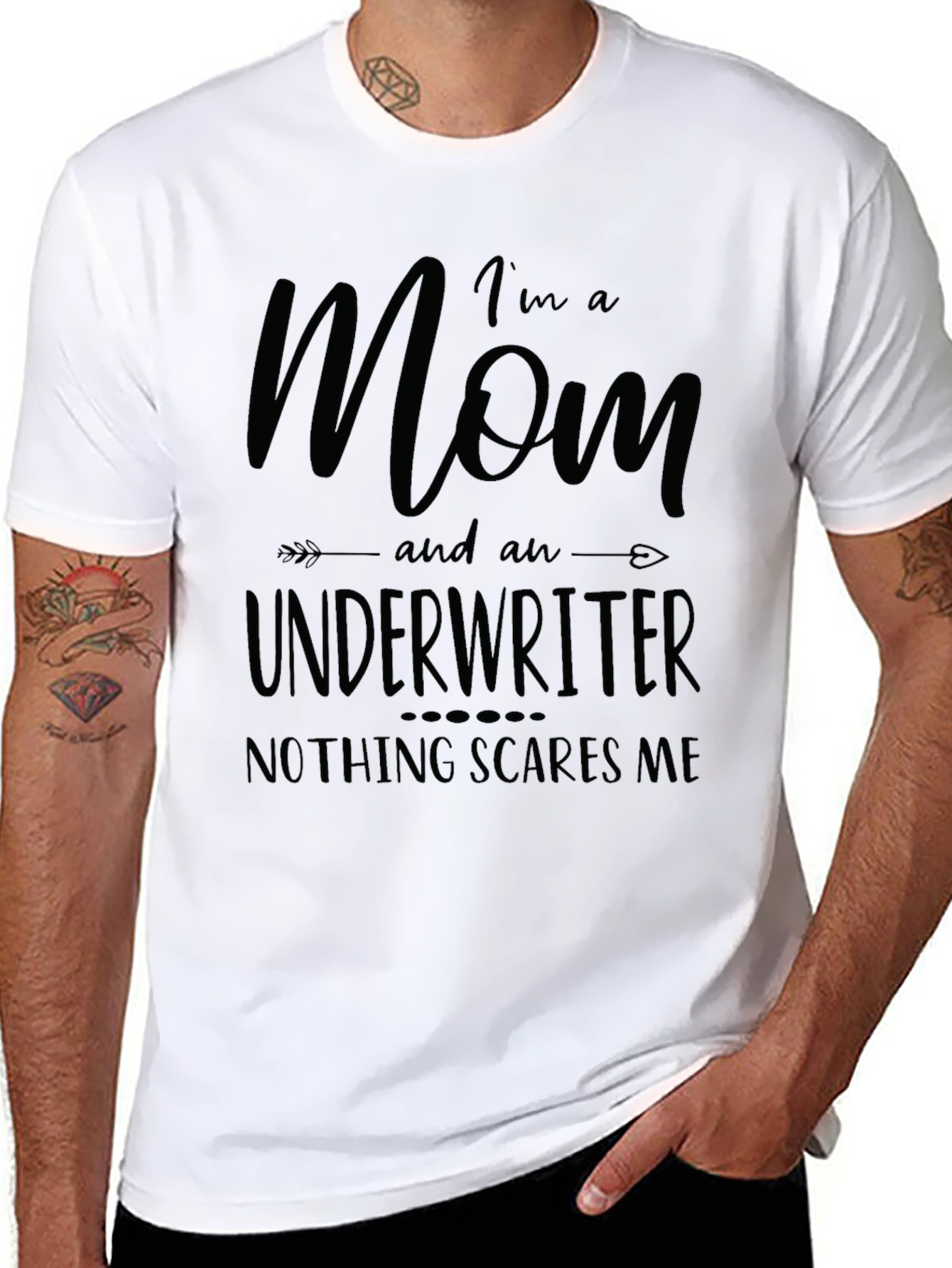 Black Mom Underwriter T-Shirt - Nothing Scares Me! view 8