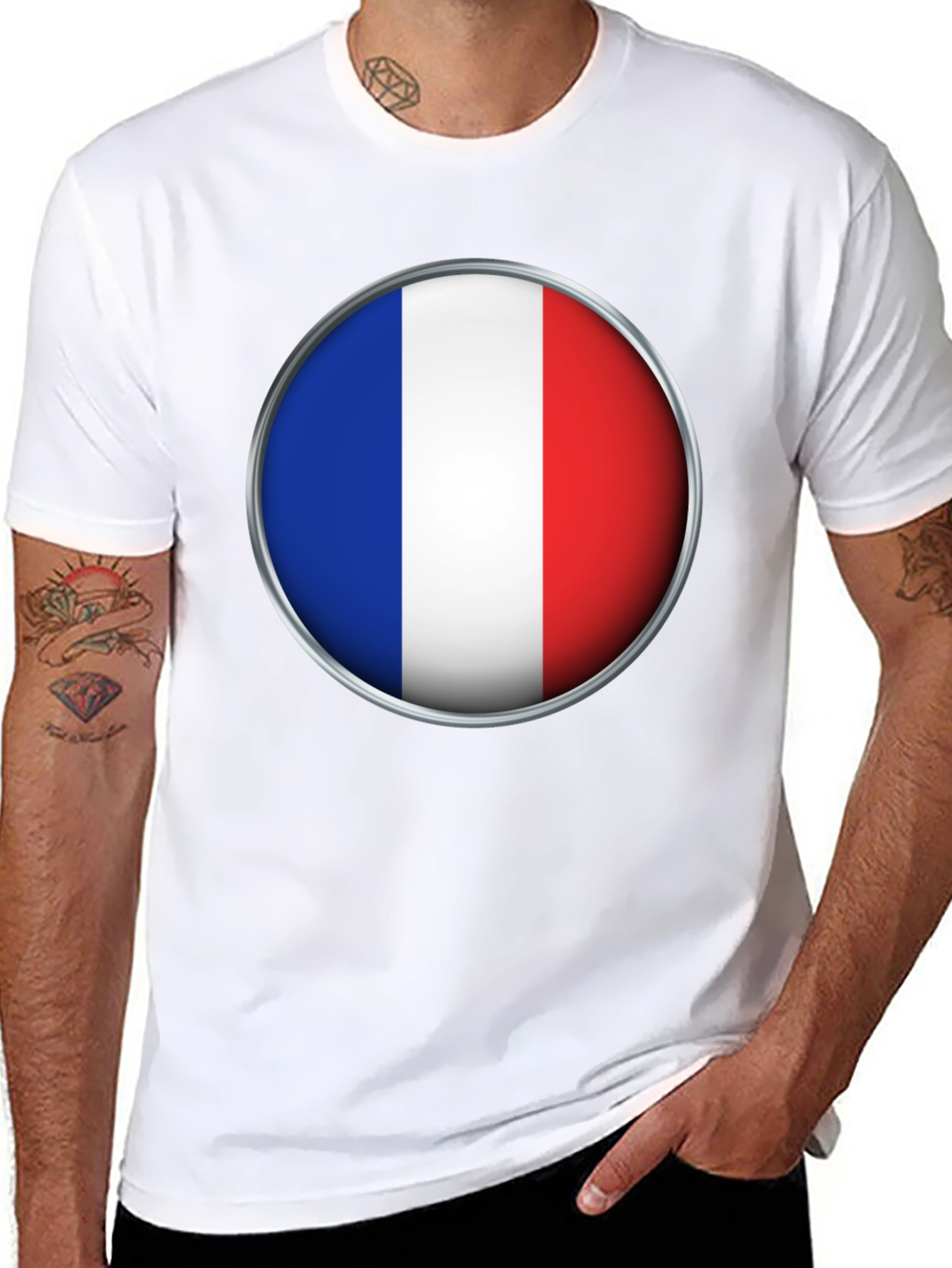 Black French Flag T-Shirt - Stylish National Pride Tee view 8