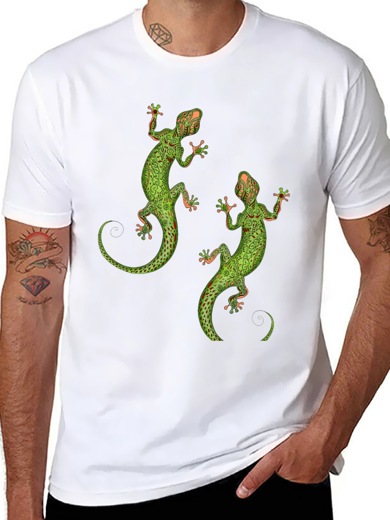 Black Lizard Graphic Tee - Unique Reptile Print view 8