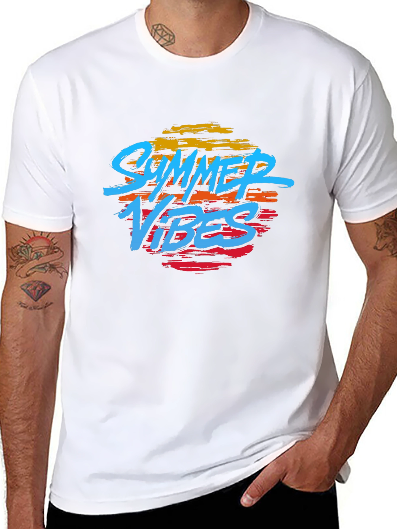 Black Summer Vibes Graphic T-Shirt - Black view 8