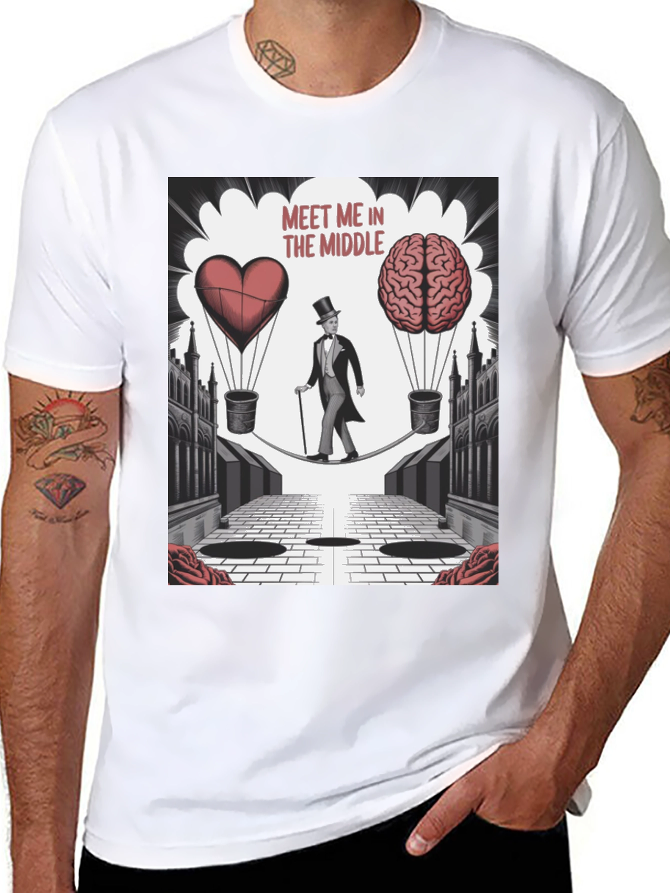 Black Meet Me in the Middle Graphic T-Shirt view 8